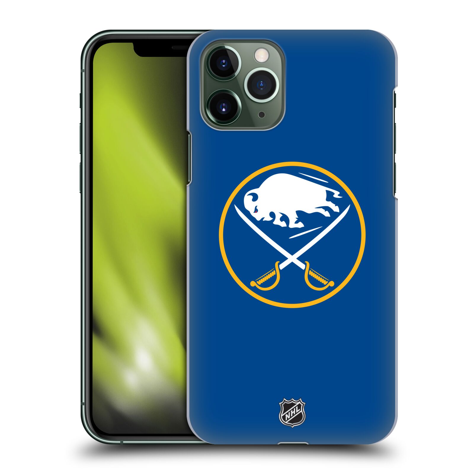 Pouzdro na mobil Apple Iphone 11 PRO - HEAD CASE - Hokej NHL - Buffalo Sabres - modré pozadí