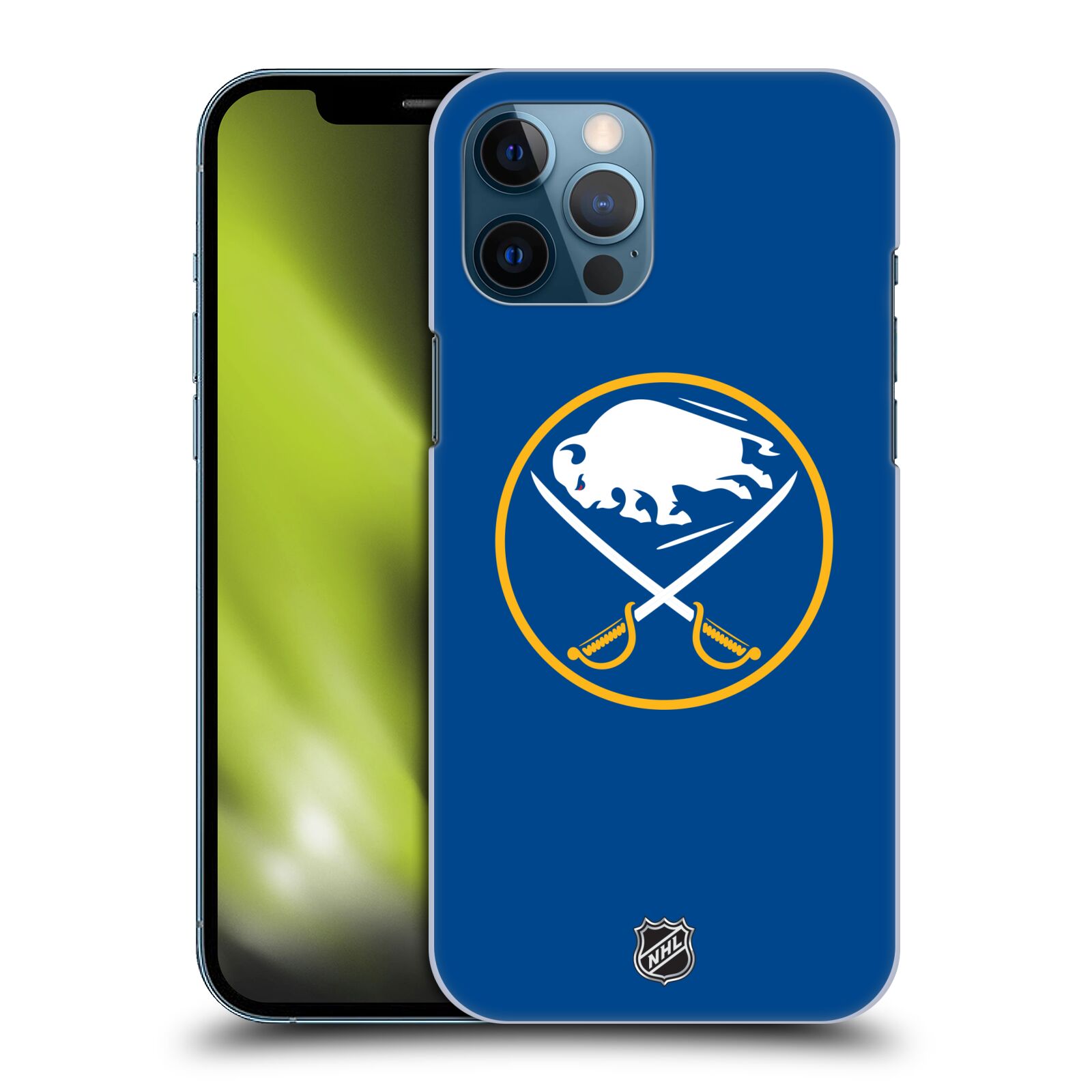 Pouzdro na mobil Apple Iphone 12 PRO MAX - HEAD CASE - Hokej NHL - Buffalo Sabres - modré pozadí