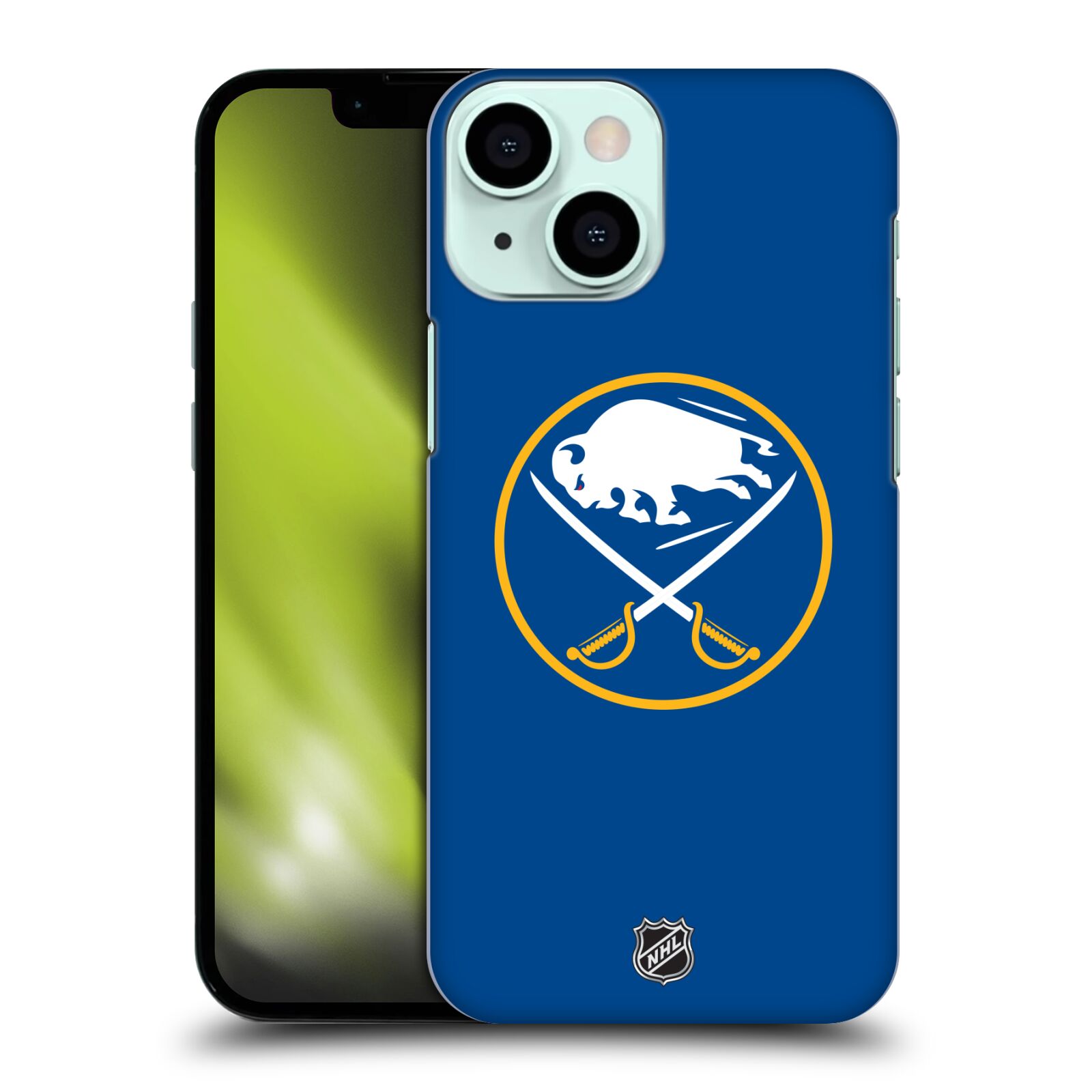 Pouzdro na mobil Apple Iphone 13 MINI - HEAD CASE - Hokej NHL - Buffalo Sabres - modré pozadí