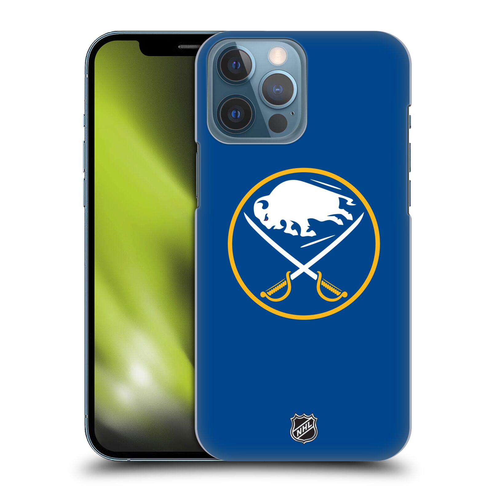 Pouzdro na mobil Apple Iphone 13 PRO MAX - HEAD CASE - Hokej NHL - Buffalo Sabres - modré pozadí