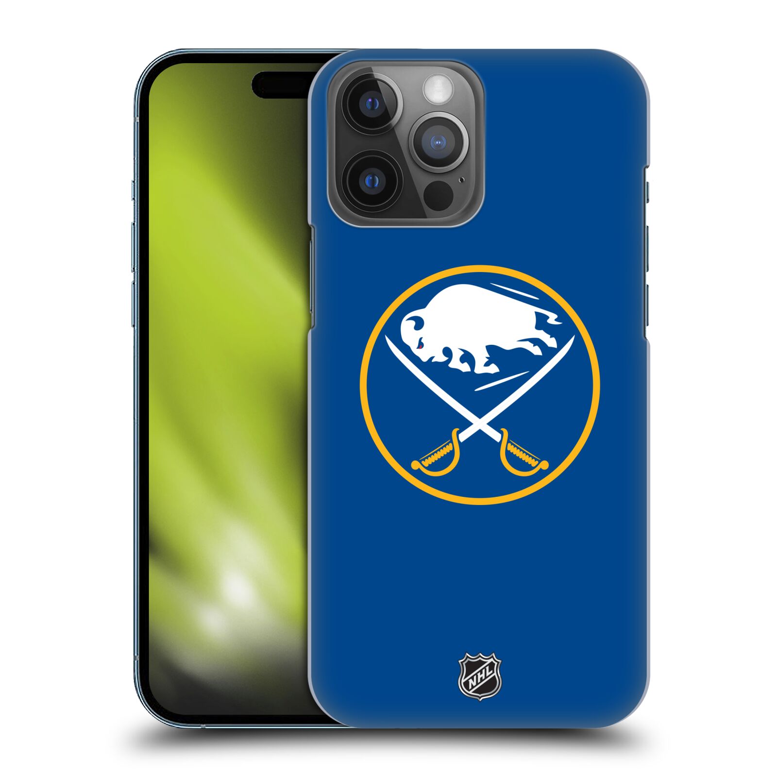 Pouzdro na mobil Apple Iphone 14 PRO MAX - HEAD CASE - Hokej NHL - Buffalo Sabres - modré pozadí