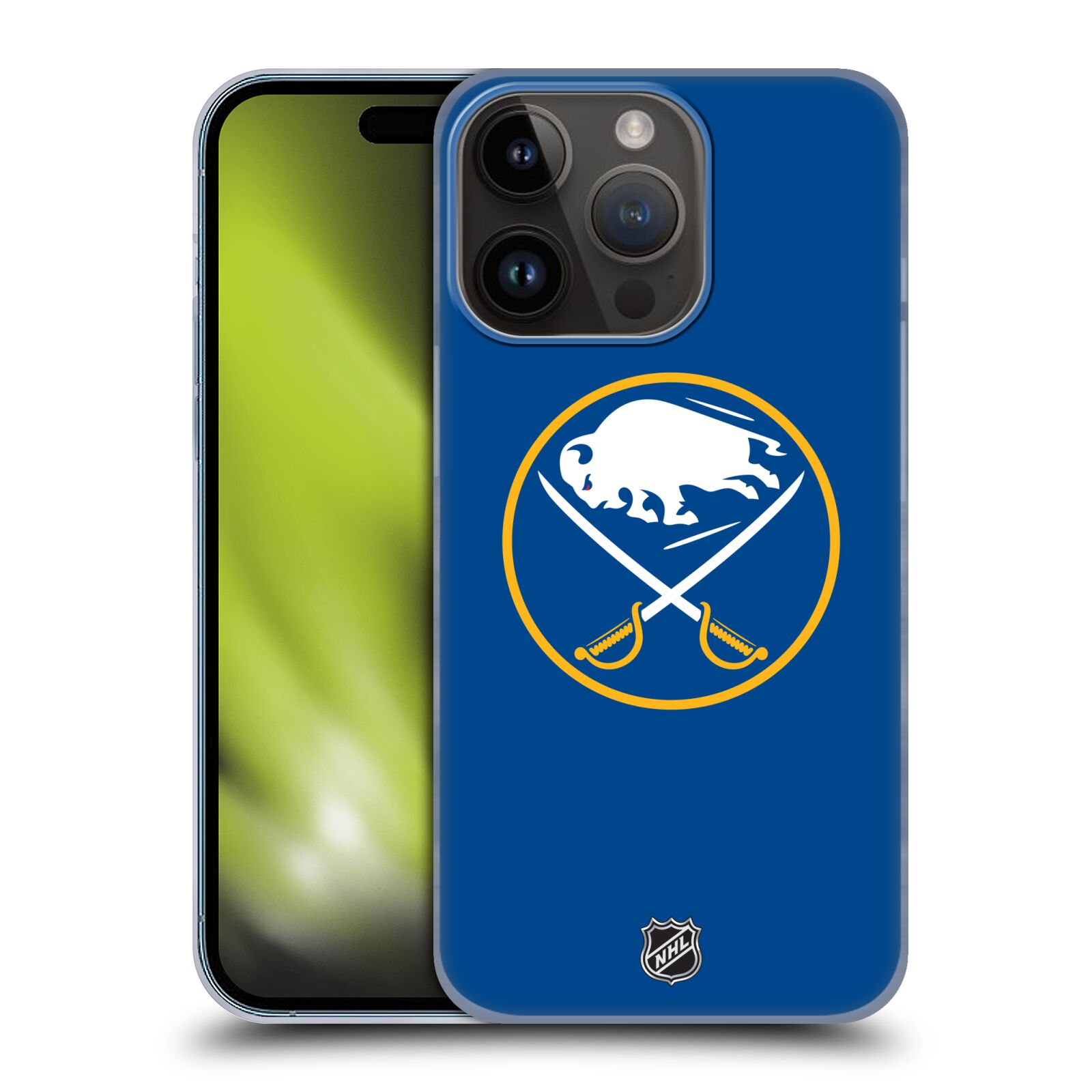 Plastový obal HEAD CASE na mobil Apple Iphone 15 Pro  Hokej NHL - Buffalo Sabres - modré pozadí