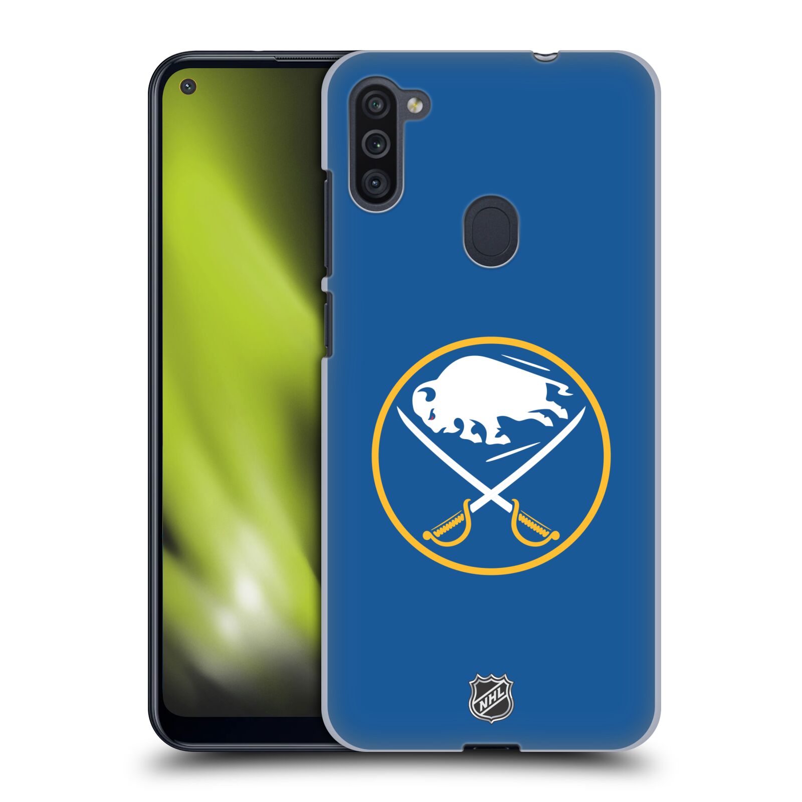 Pouzdro na mobil Samsung Galaxy M11 - HEAD CASE - Hokej NHL - Buffalo Sabres - modré pozadí