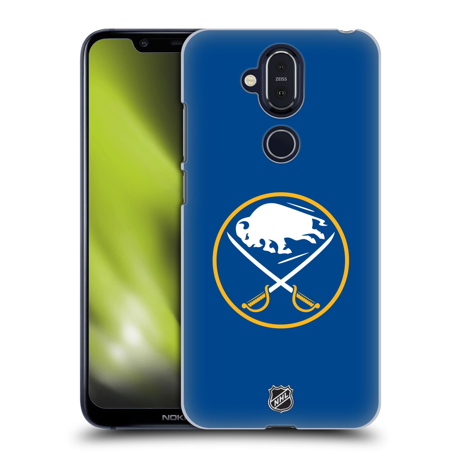 Pouzdro na mobil NOKIA 8.1 - HEAD CASE - Hokej NHL - Buffalo Sabres - modré pozadí