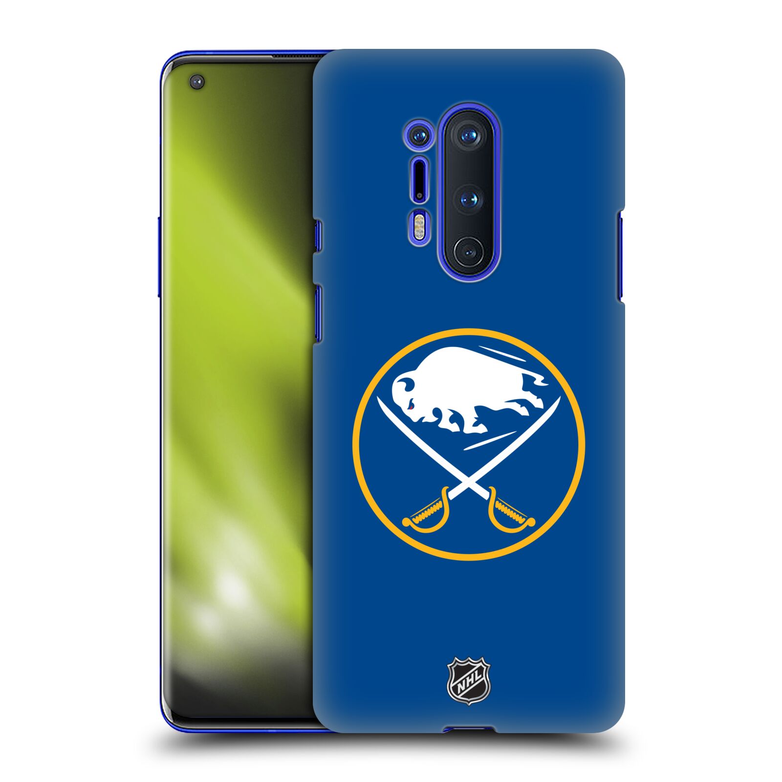 Pouzdro na mobil OnePlus 8 PRO 5G - HEAD CASE - Hokej NHL - Buffalo Sabres - modré pozadí
