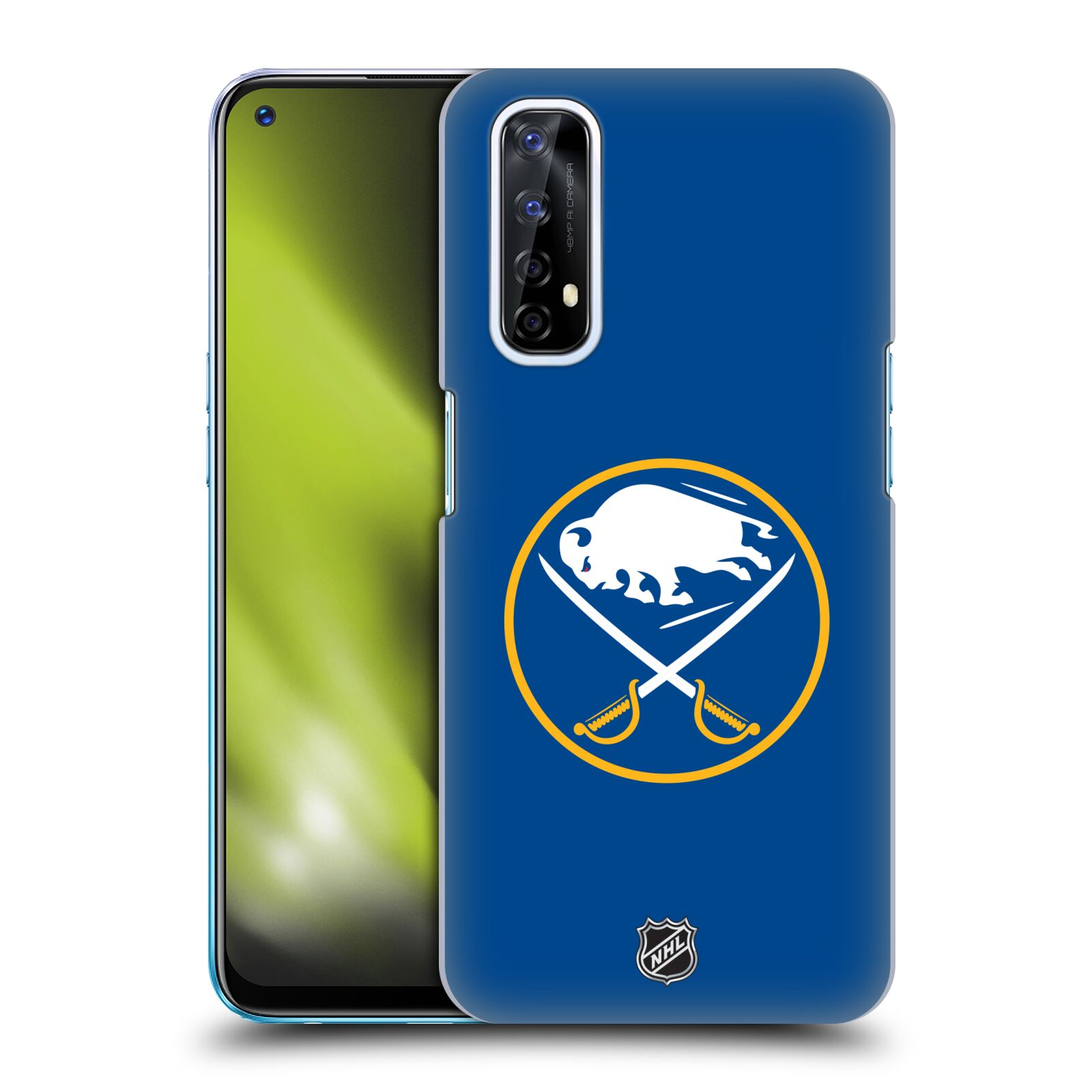 Pouzdro na mobil Realme 7 - HEAD CASE - Hokej NHL - Buffalo Sabres - modré pozadí