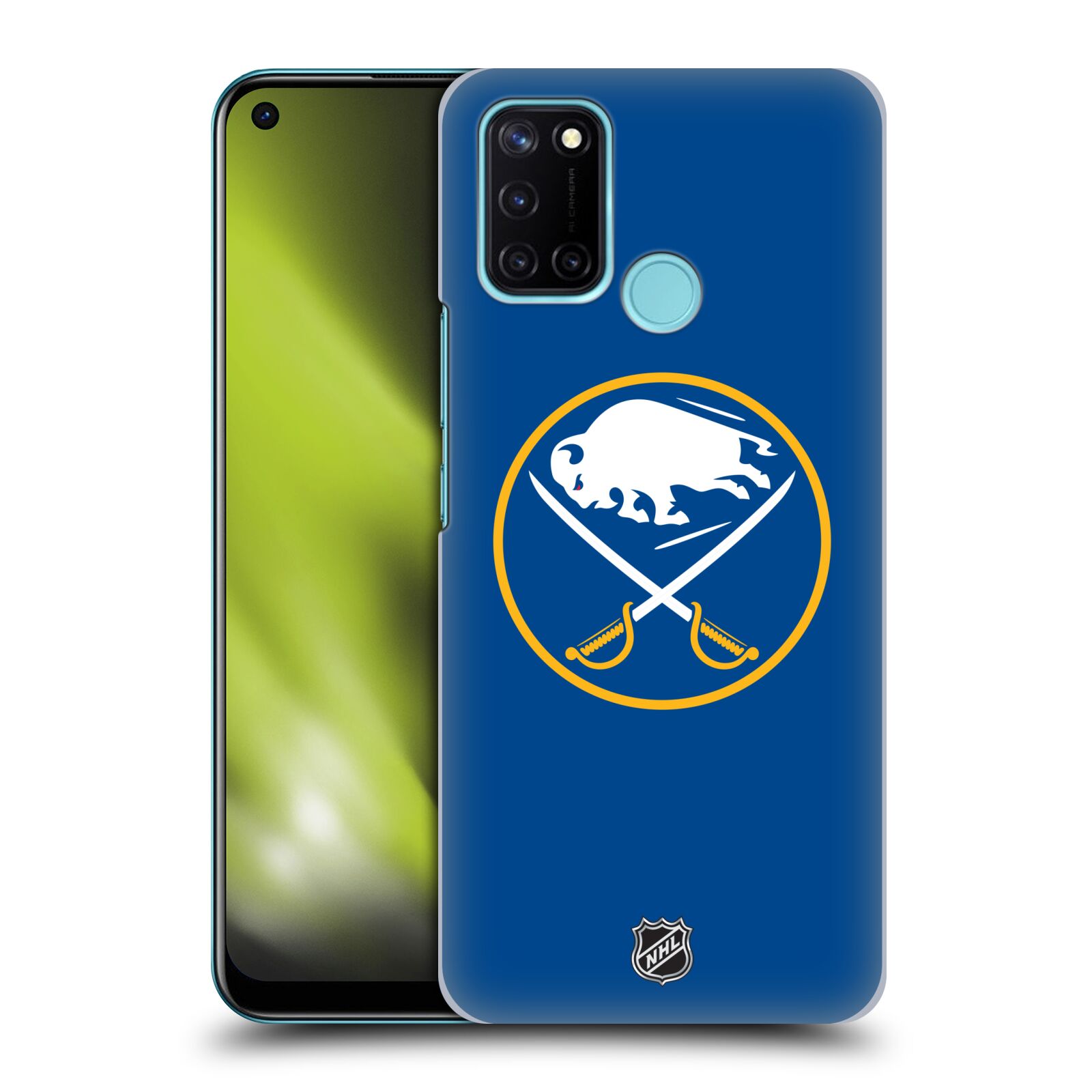 Pouzdro na mobil Realme 7i / Realme C17 - HEAD CASE - Hokej NHL - Buffalo Sabres - modré pozadí