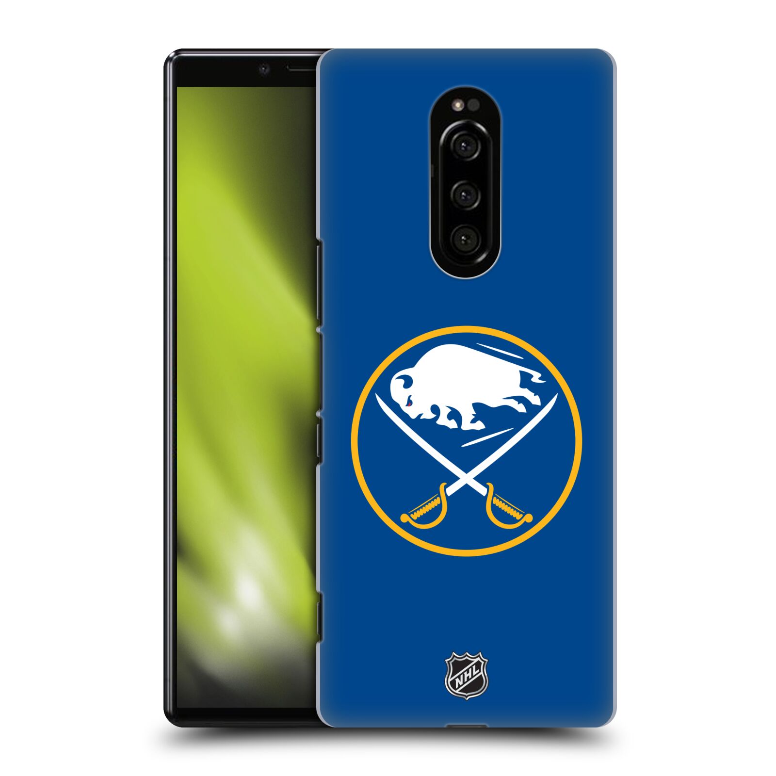 Pouzdro na mobil Sony Xperia 1 - HEAD CASE - Hokej NHL - Buffalo Sabres - modré pozadí
