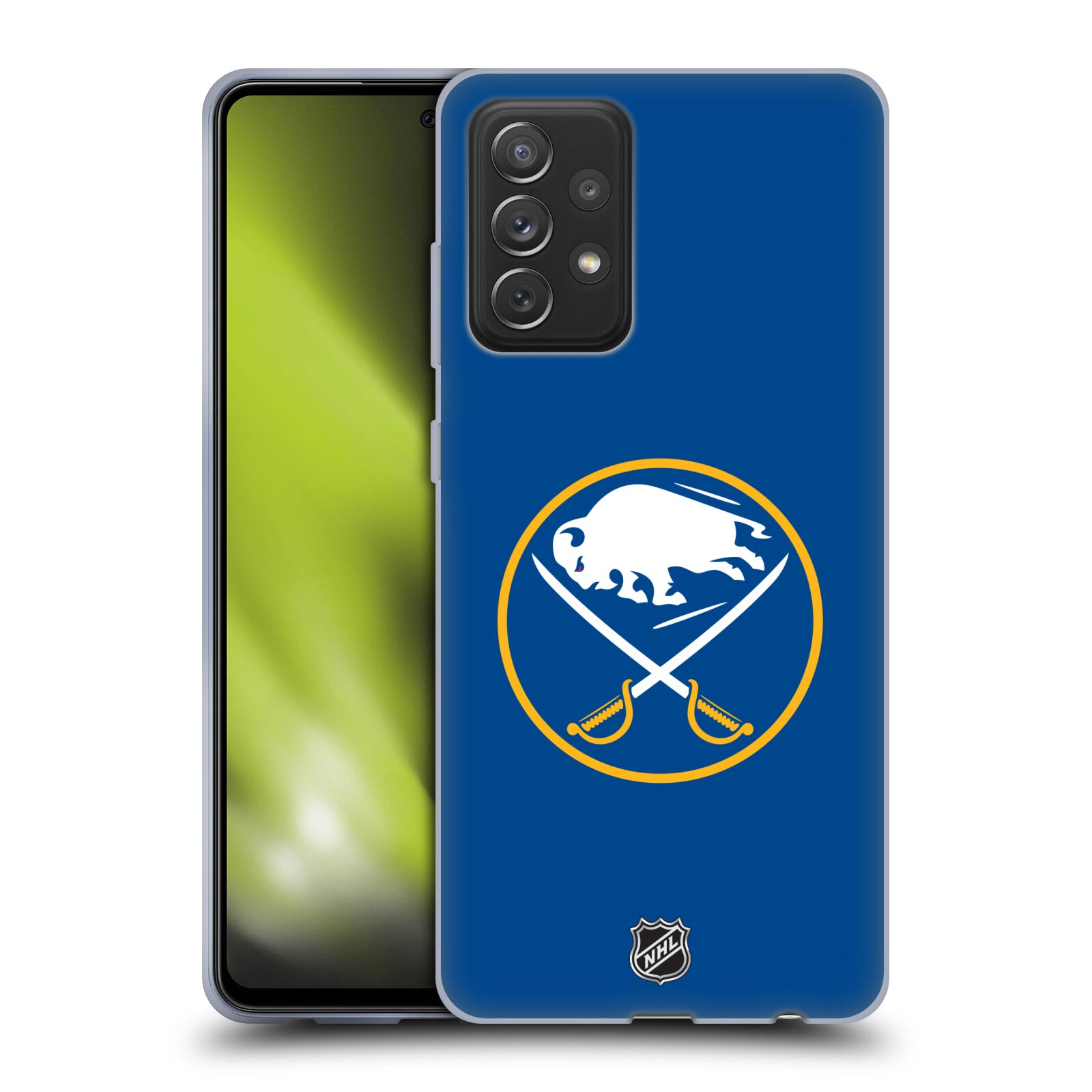 Pouzdro na mobil Samsung Galaxy A72 / A72 5G - HEAD CASE - Hokej NHL - Buffalo Sabres - modré pozadí
