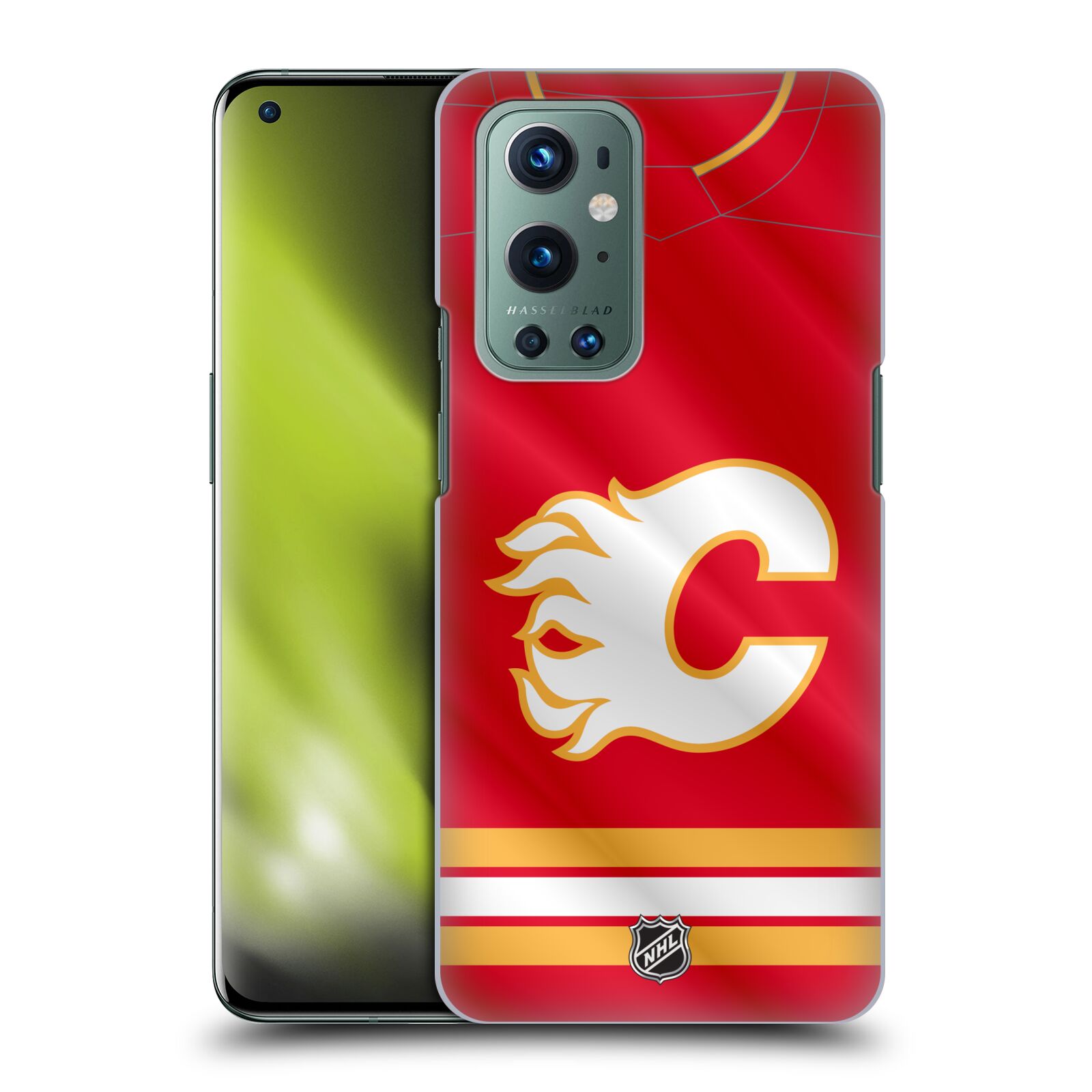 Pouzdro na mobil OnePlus 9 - HEAD CASE - Hokej NHL - Calgary Flames - Znak
