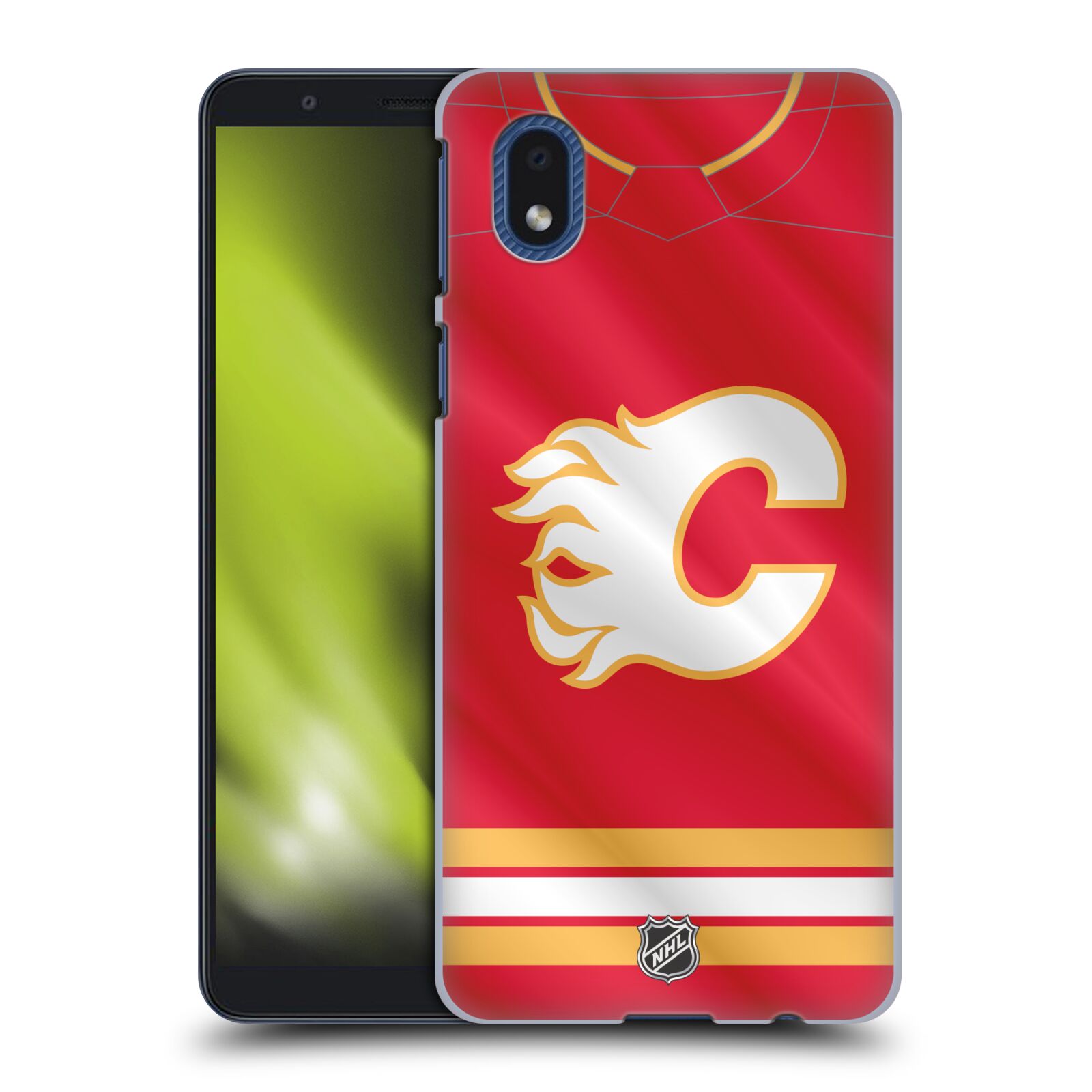 Pouzdro na mobil Samsung Galaxy A01 CORE - HEAD CASE - Hokej NHL - Calgary Flames - Znak