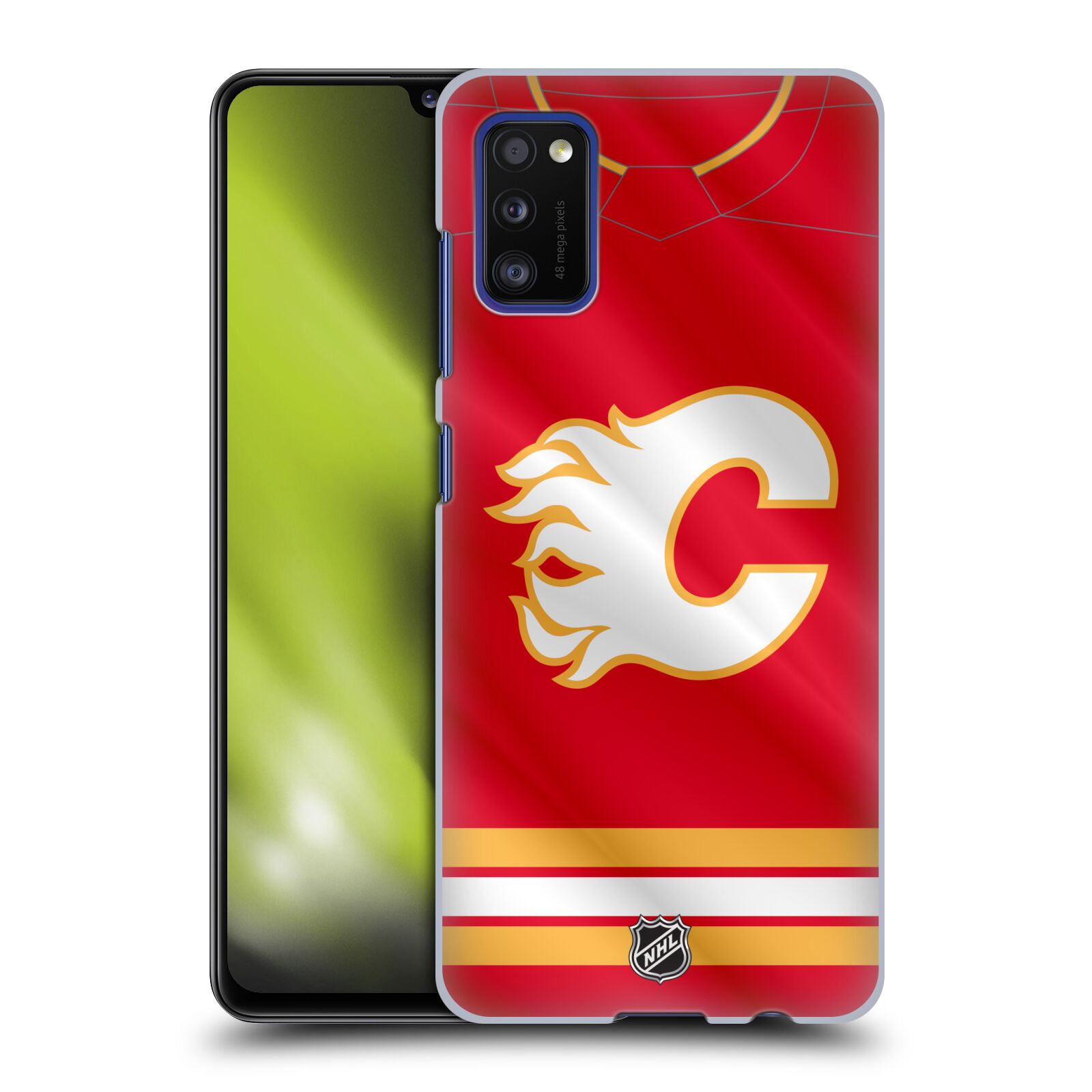 Pouzdro na mobil Samsung Galaxy A41 - HEAD CASE - Hokej NHL - Calgary Flames - Znak