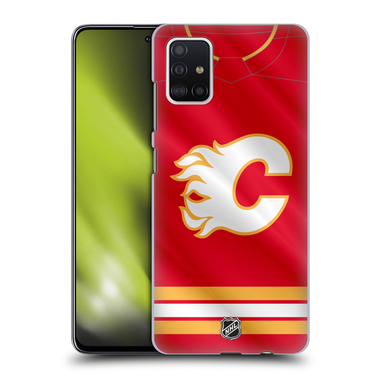 Pouzdro na mobil Samsung Galaxy A51 - HEAD CASE - Hokej NHL - Calgary Flames - Znak