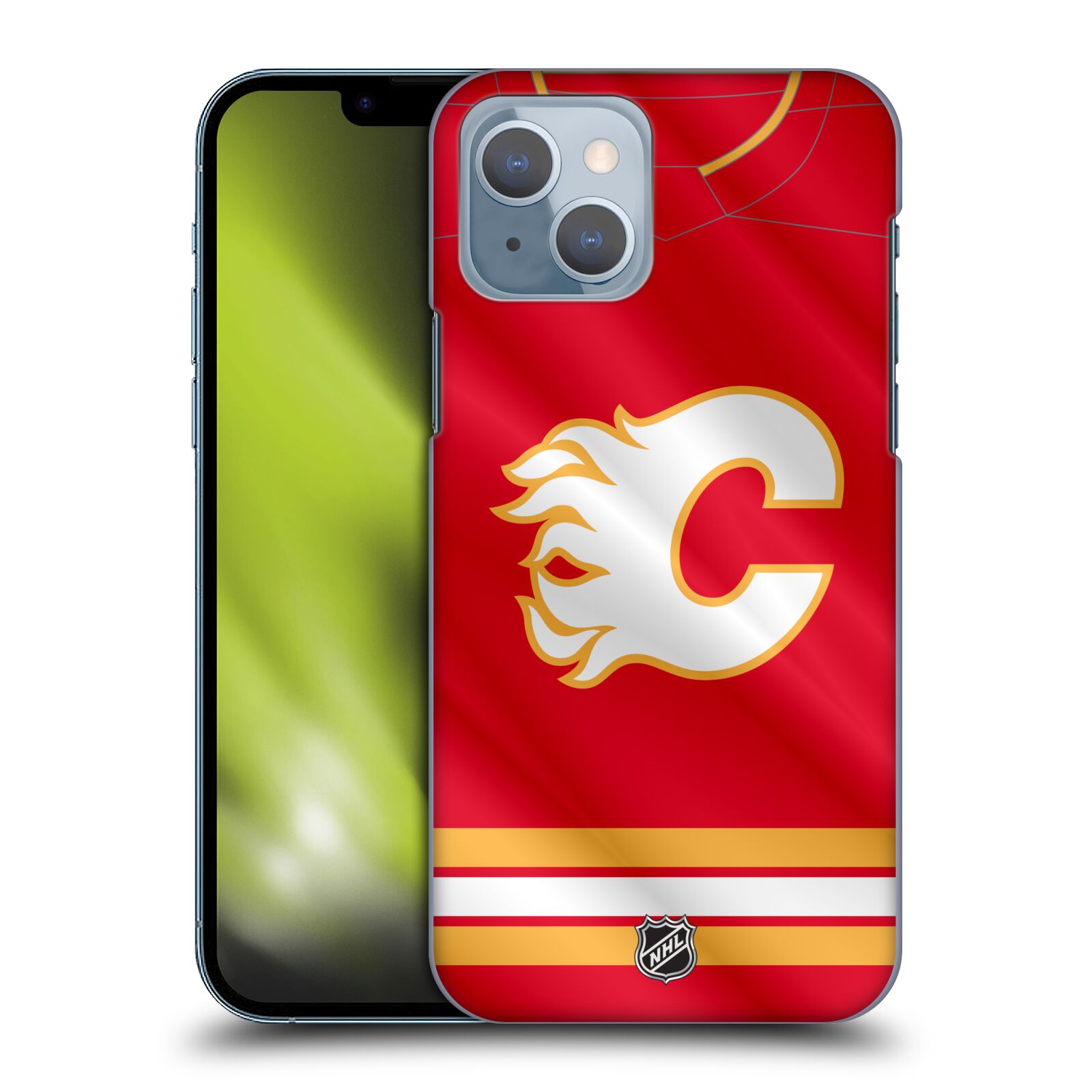 Pouzdro na mobil Apple Iphone 14 - HEAD CASE - Hokej NHL - Calgary Flames - Znak