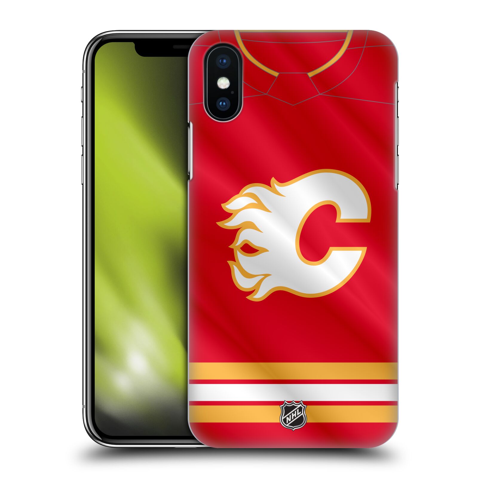 Pouzdro na mobil Apple Iphone X/XS - HEAD CASE - Hokej NHL - Calgary Flames - Znak