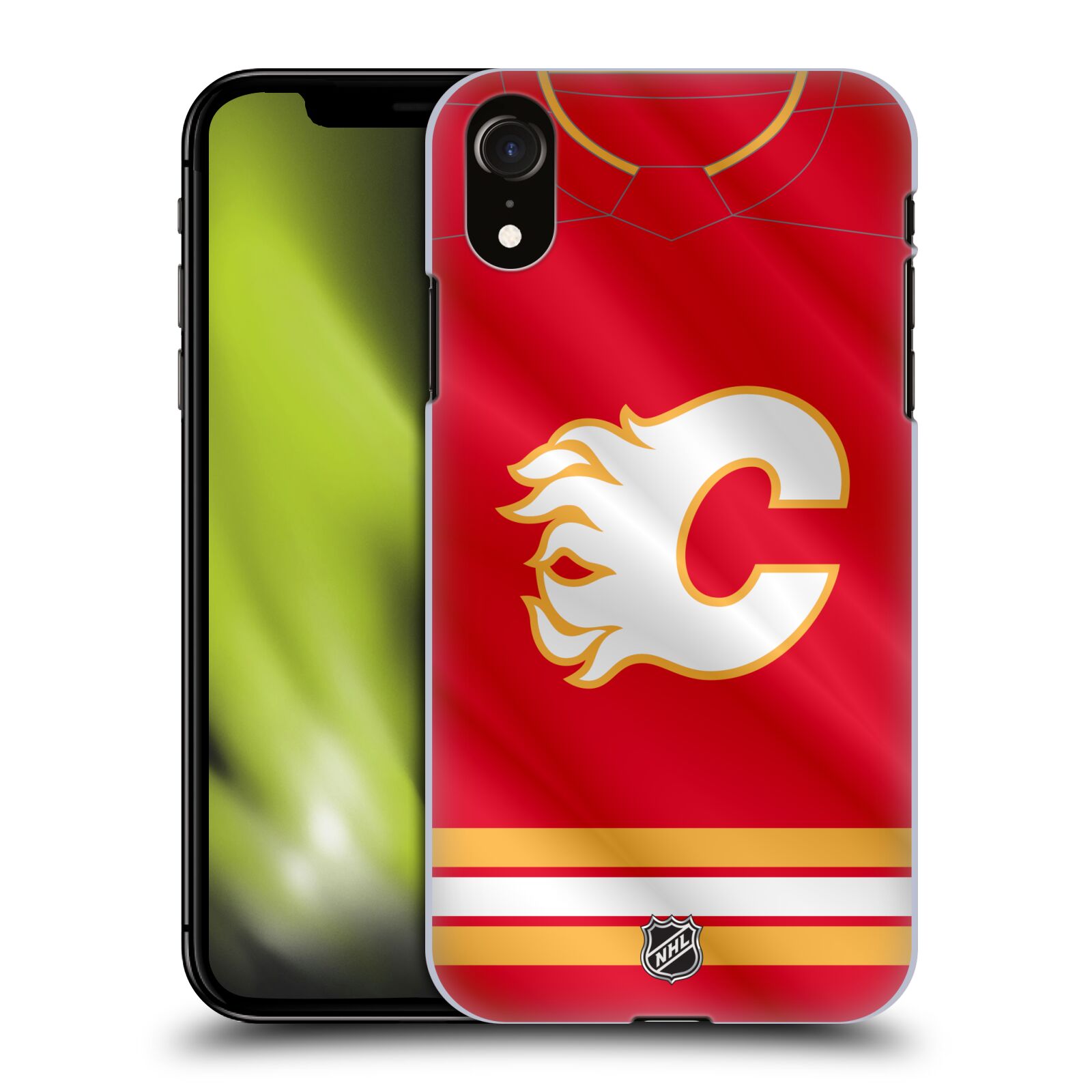 Pouzdro na mobil Apple Iphone XR - HEAD CASE - Hokej NHL - Calgary Flames - Znak