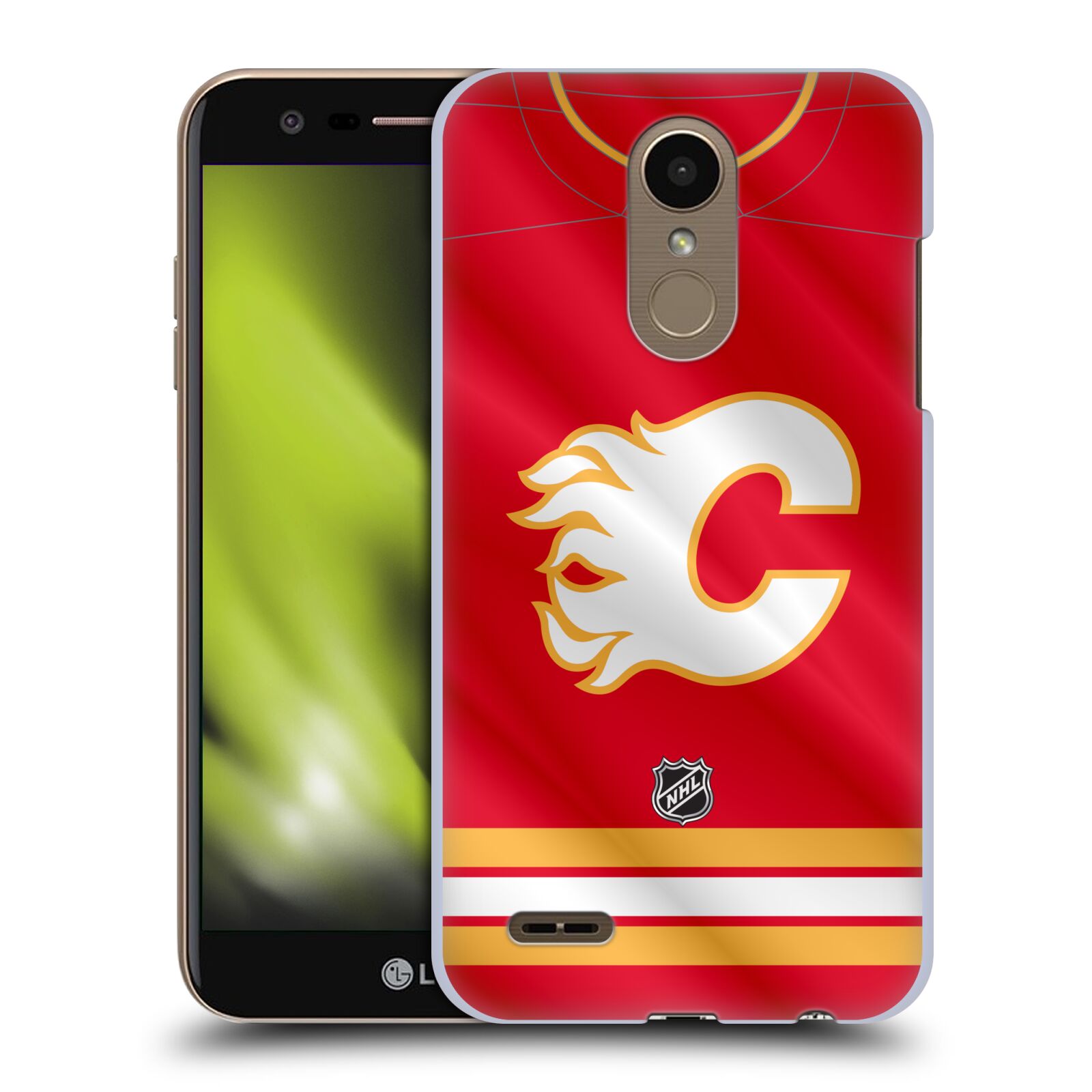 Pouzdro na mobil LG K10 2018 - HEAD CASE - Hokej NHL - Calgary Flames - Znak