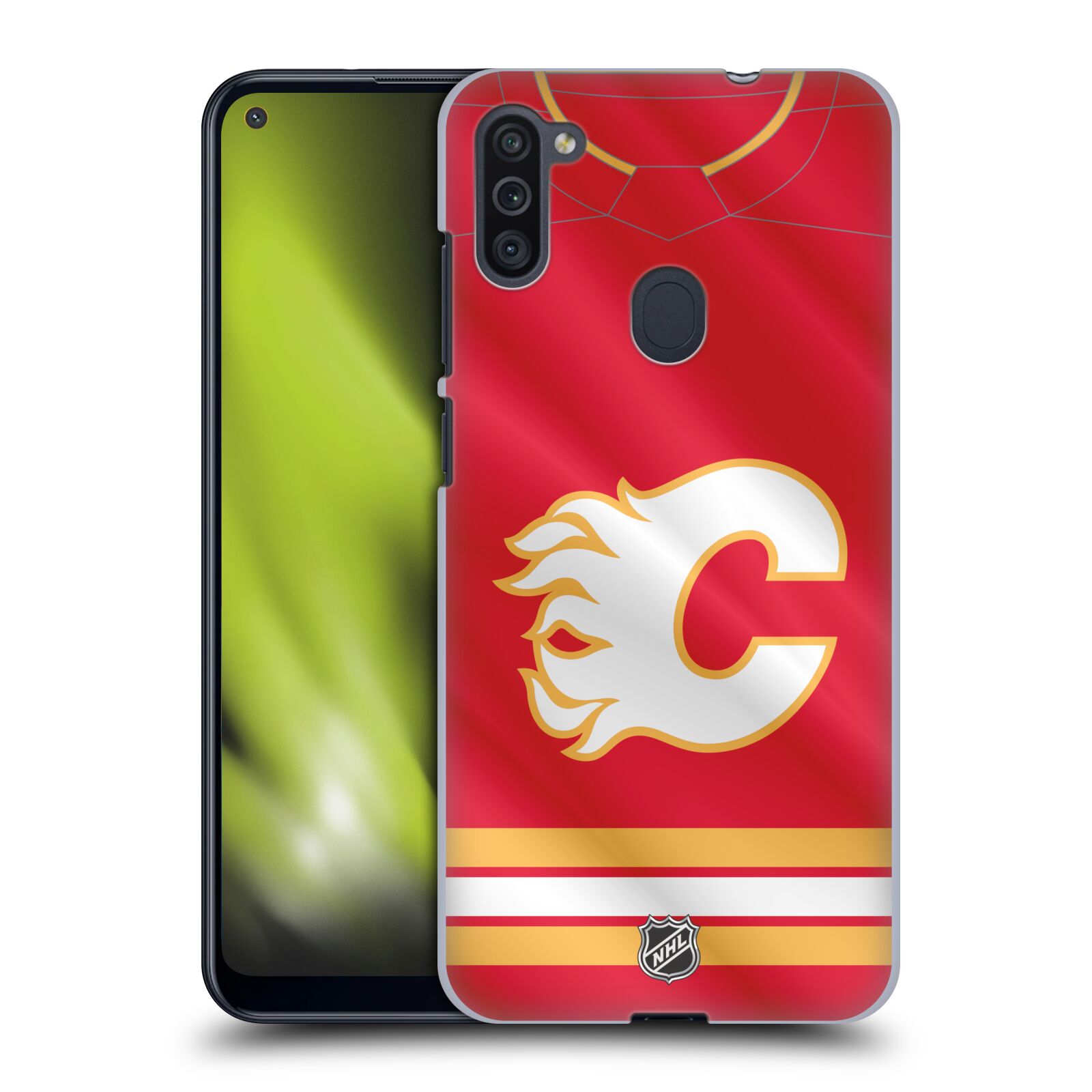 Pouzdro na mobil Samsung Galaxy M11 - HEAD CASE - Hokej NHL - Calgary Flames - Znak