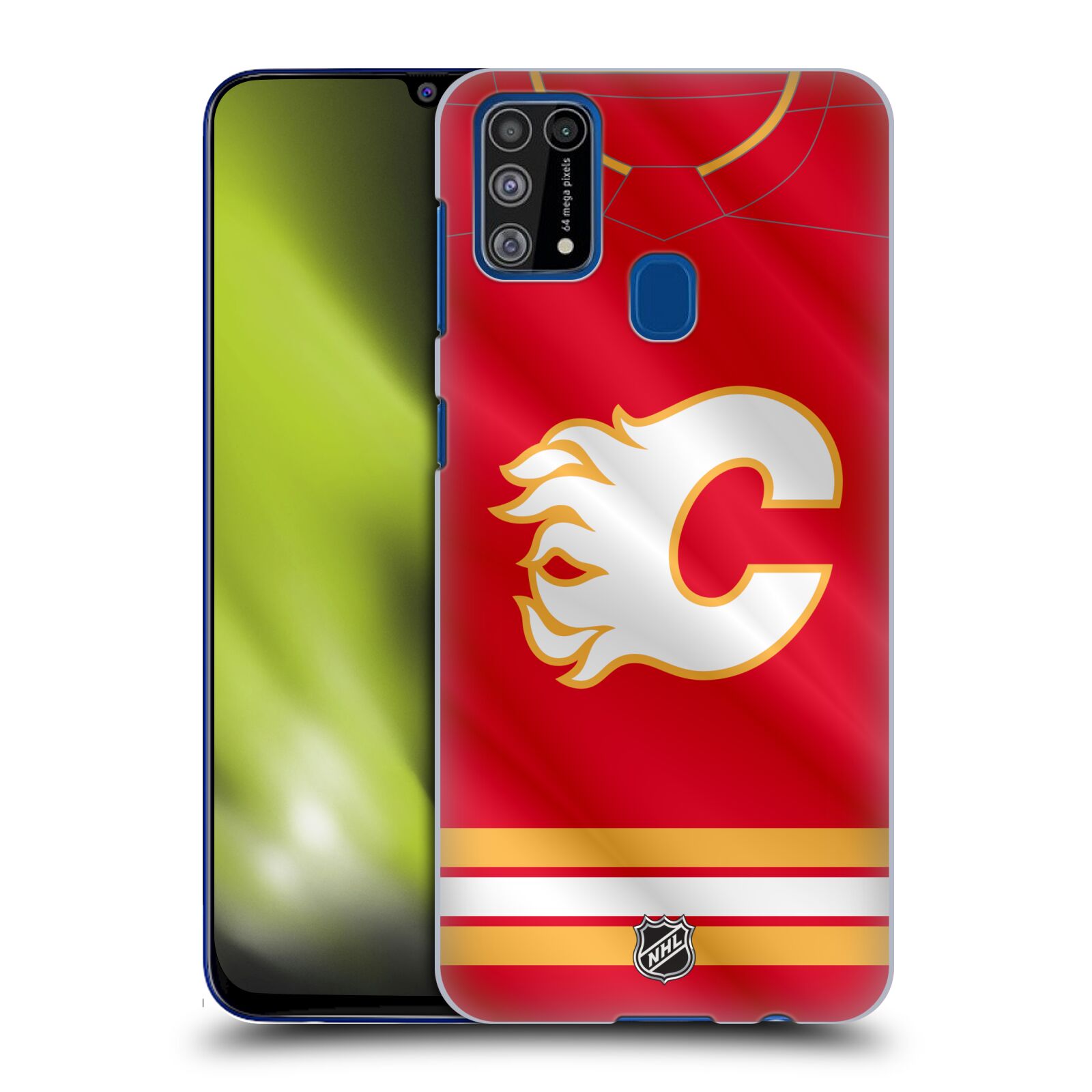 Pouzdro na mobil Samsung Galaxy M31 - HEAD CASE - Hokej NHL - Calgary Flames - Znak