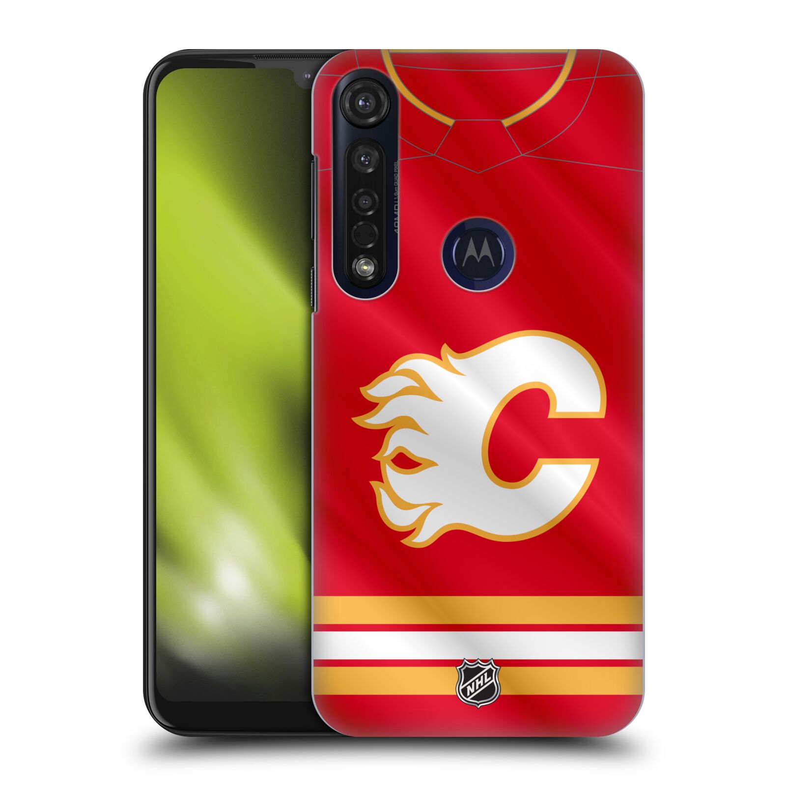Pouzdro na mobil Motorola Moto G8 PLUS - HEAD CASE - Hokej NHL - Calgary Flames - Znak