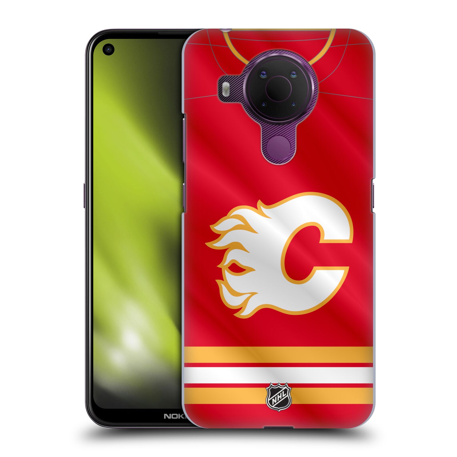 Pouzdro na mobil Nokia 5.4 - HEAD CASE - Hokej NHL - Calgary Flames - Znak