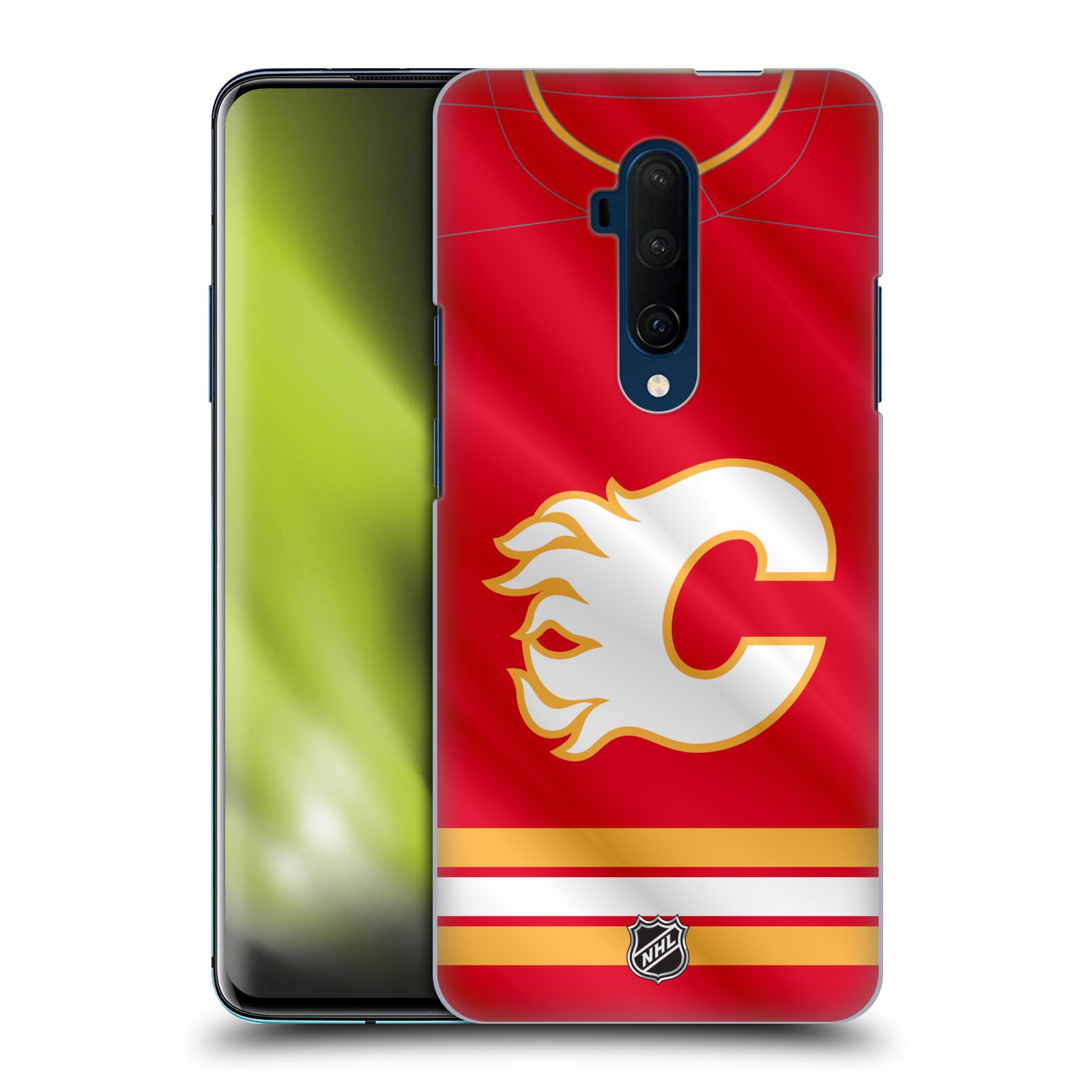 Pouzdro na mobil OnePlus 7T Pro - HEAD CASE - Hokej NHL - Calgary Flames - Znak