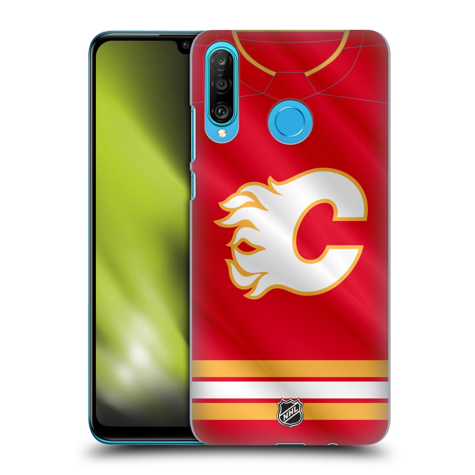Pouzdro na mobil Huawei P30 LITE - HEAD CASE - Hokej NHL - Calgary Flames - Znak