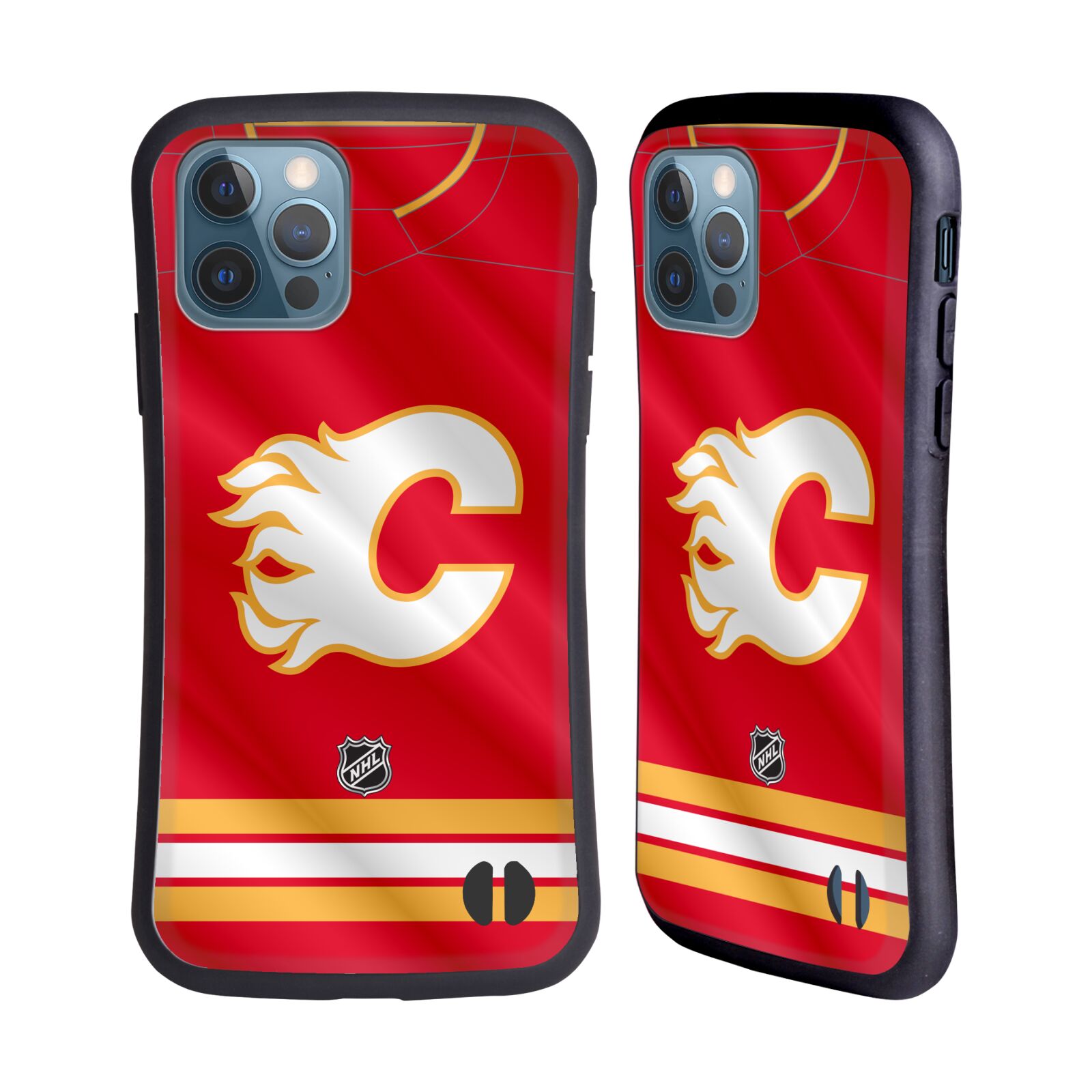 Obal na mobil Apple iPhone 12 / 12 PRO - HEAD CASE - NHL - Calgary Flames znak na dresu