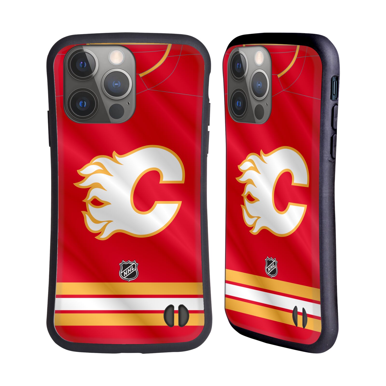 Odolný zadní obal pro mobil Apple iPhone 14 PRO - HEAD CASE - NHL - Calgary Flames znak na dresu