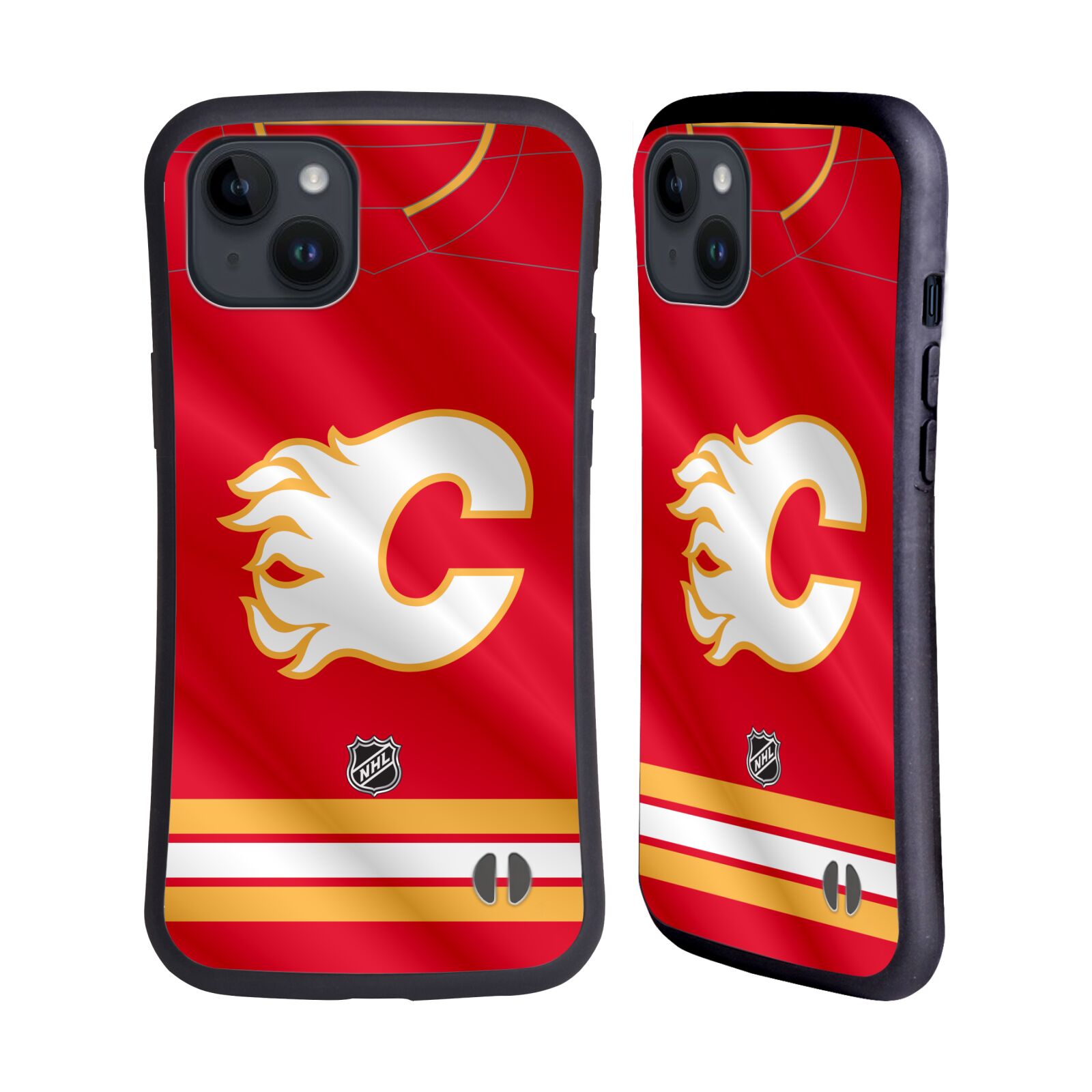 Obal na mobil Apple iPhone 15 PLUS - HEAD CASE - NHL - Calgary Flames znak na dresu