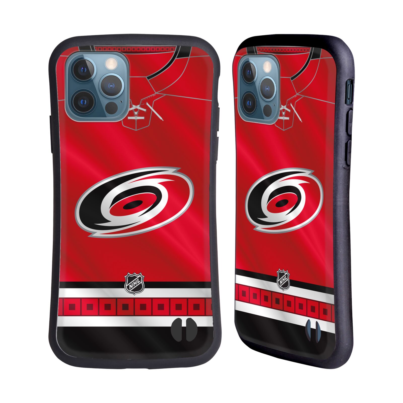 Obal na mobil Apple iPhone 12 / 12 PRO - HEAD CASE - NHL - Carolina Hurricanes znak dres