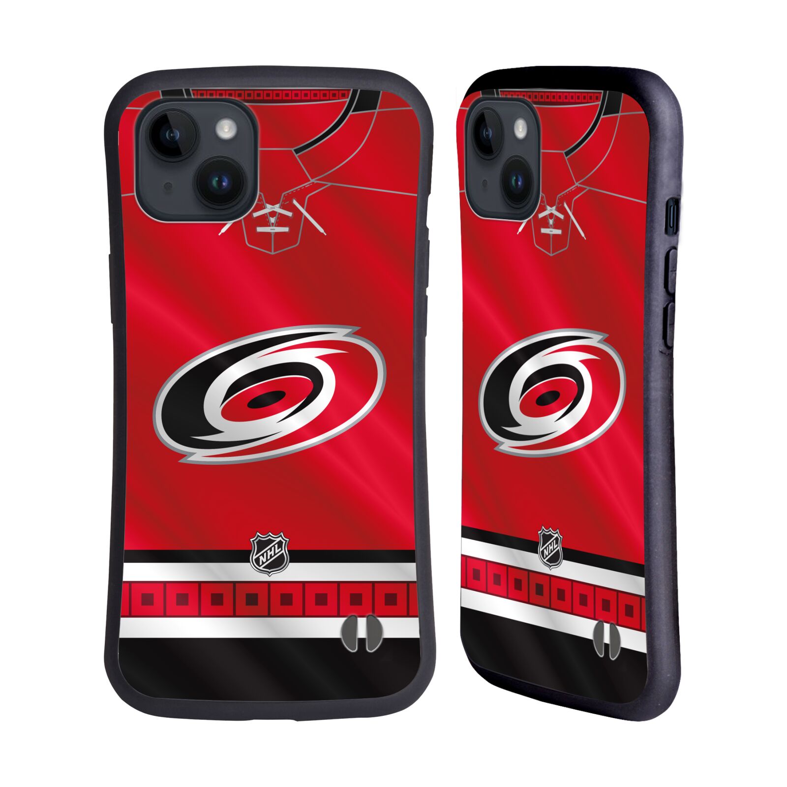Obal na mobil Apple iPhone 15 PLUS - HEAD CASE - NHL - Carolina Hurricanes znak dres