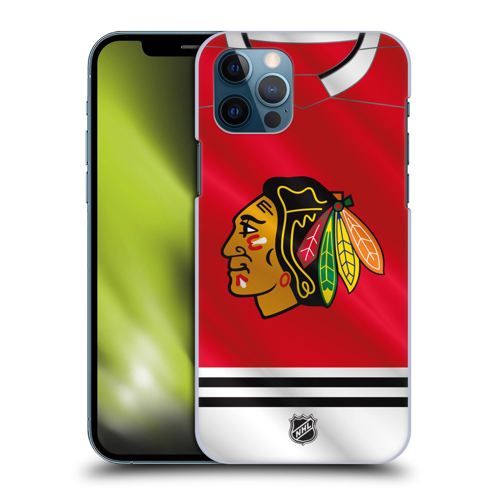Pouzdro na mobil Apple Iphone 12 / 12 PRO - HEAD CASE - Hokej NHL - Chicago Blackhawks - dres