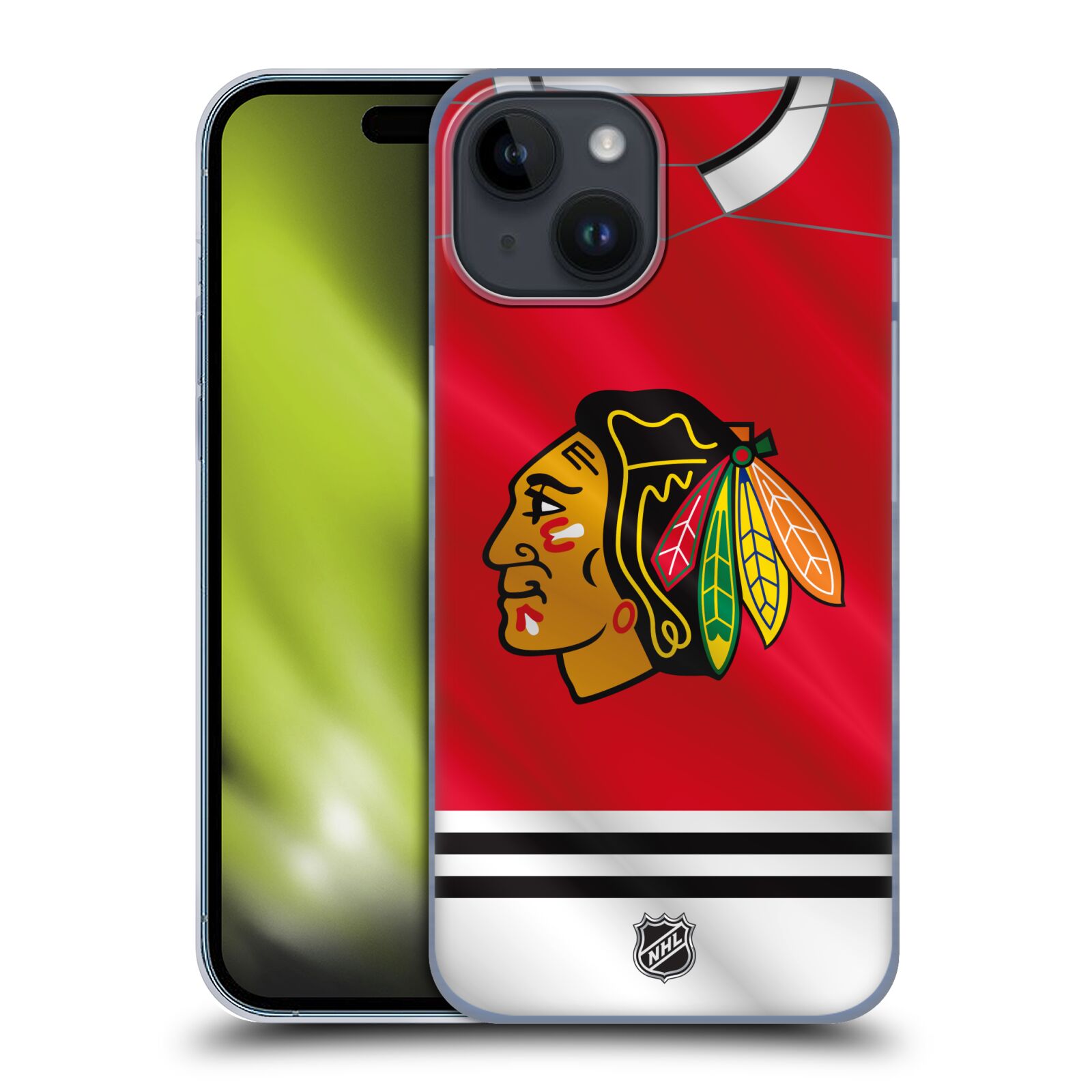 Plastový obal HEAD CASE na mobil Apple Iphone 15  Hokej NHL - Chicago Blackhawks - dres