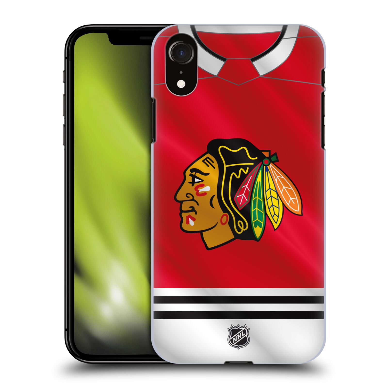 Pouzdro na mobil Apple Iphone XR - HEAD CASE - Hokej NHL - Chicago Blackhawks - dres