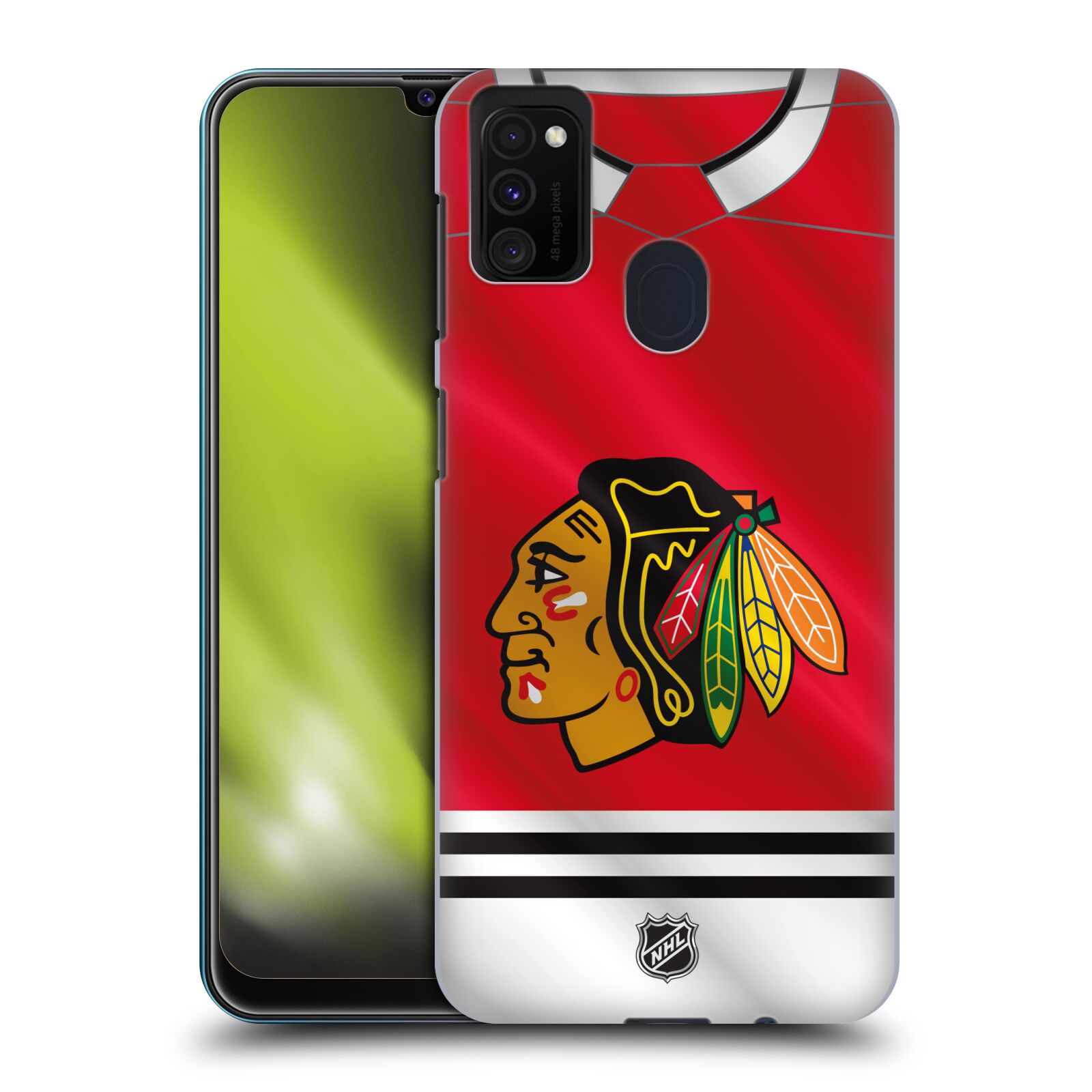 Pouzdro na mobil Samsung Galaxy M21 - HEAD CASE - Hokej NHL - Chicago Blackhawks - dres