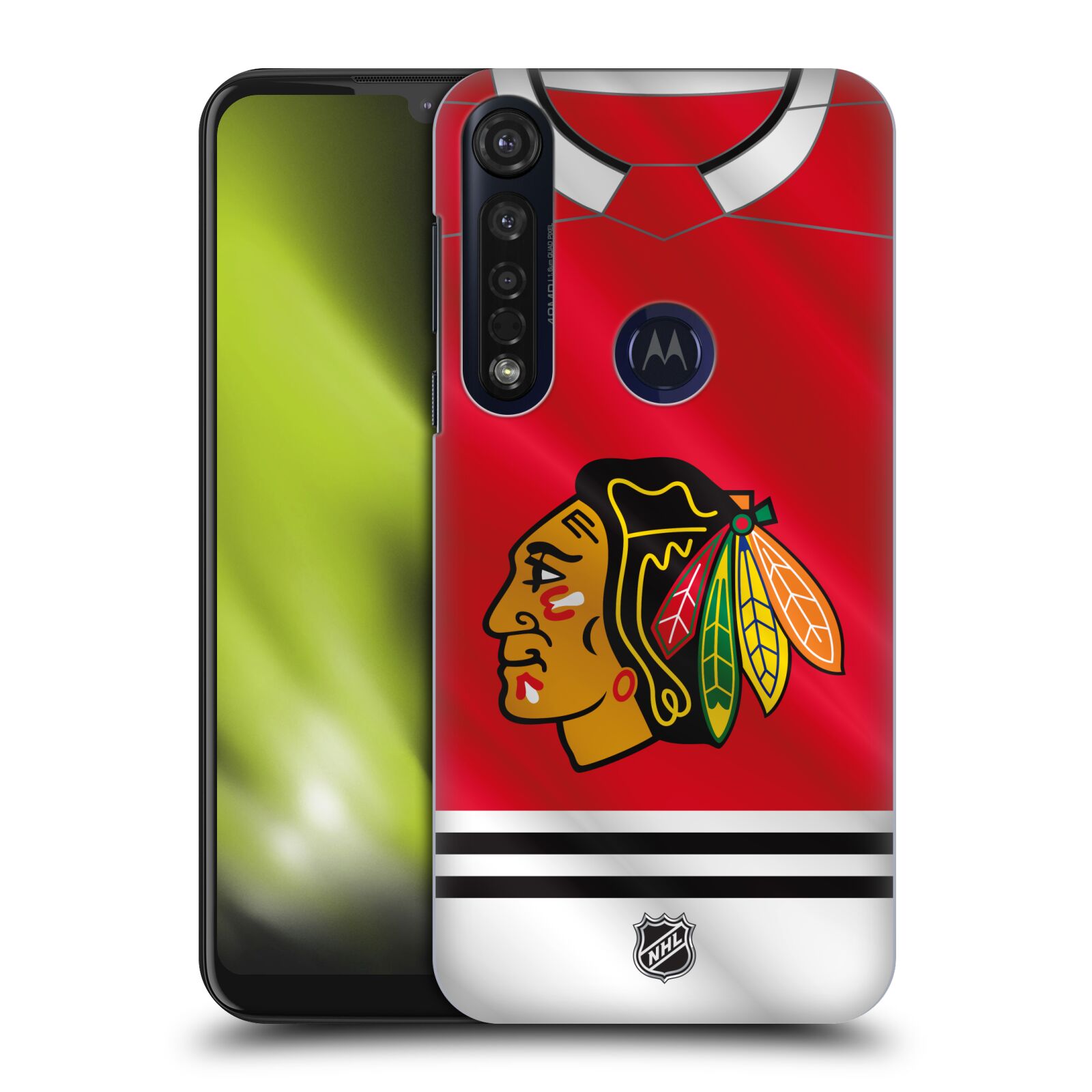 Pouzdro na mobil Motorola Moto G8 PLUS - HEAD CASE - Hokej NHL - Chicago Blackhawks - dres