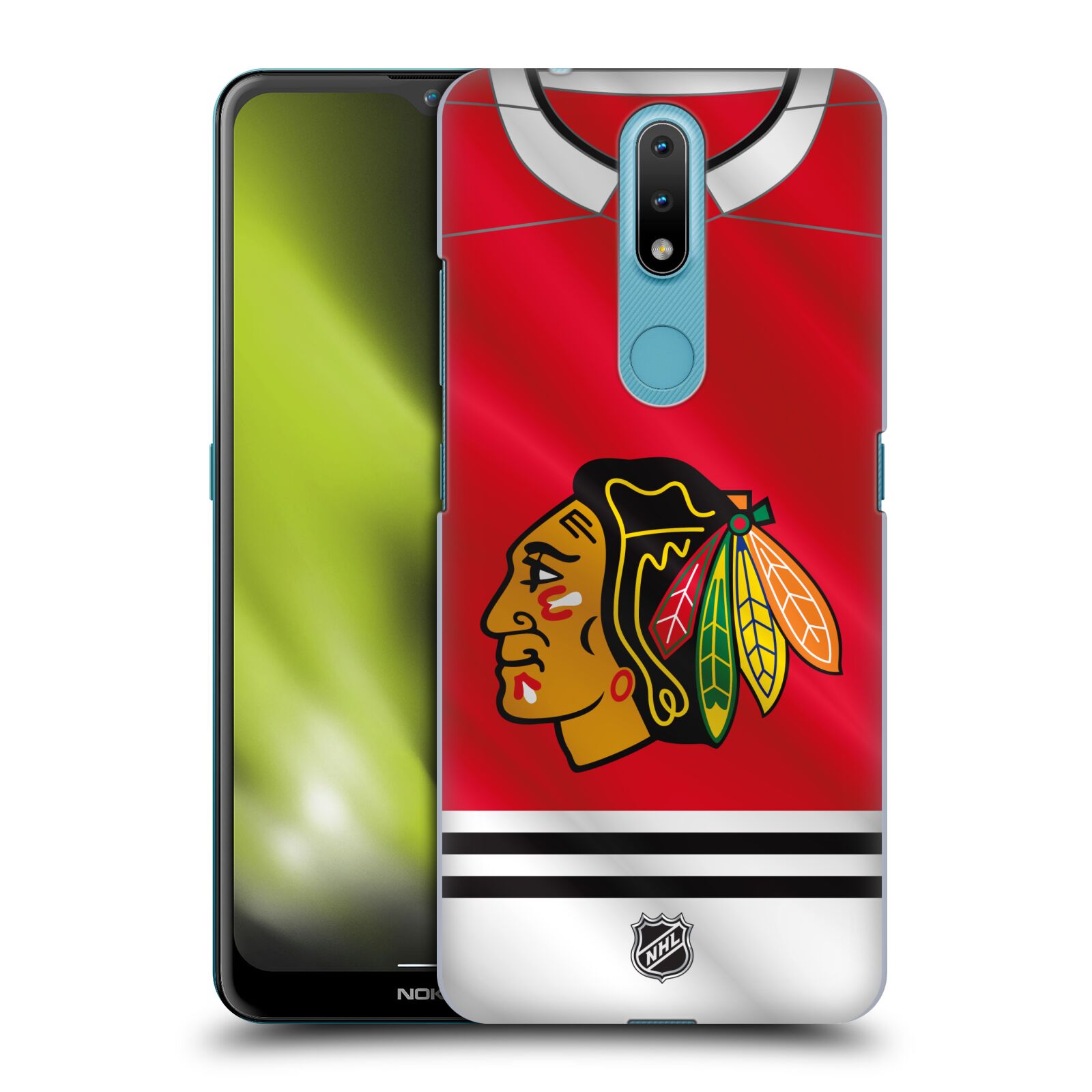 Pouzdro na mobil Nokia 2.4 - HEAD CASE - Hokej NHL - Chicago Blackhawks - dres