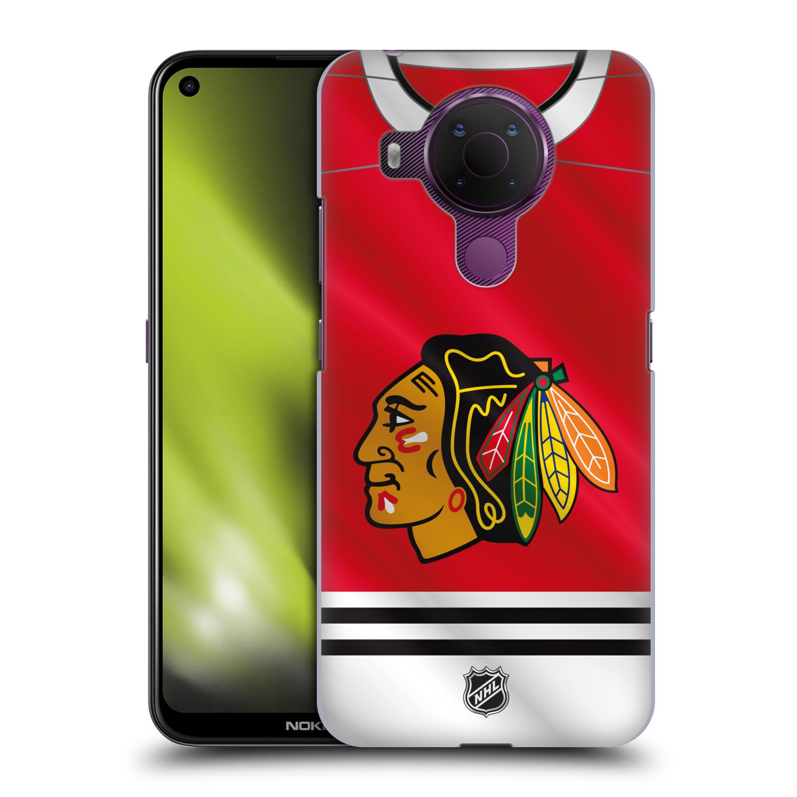 Pouzdro na mobil Nokia 5.4 - HEAD CASE - Hokej NHL - Chicago Blackhawks - dres