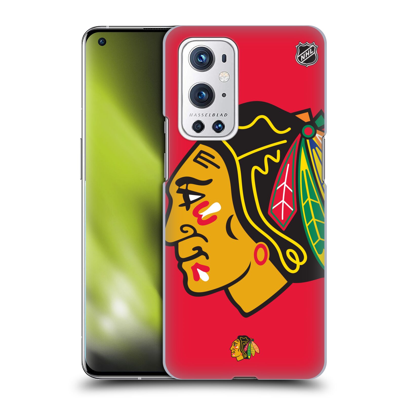 Pouzdro na mobil OnePlus 9 PRO - HEAD CASE - Hokej NHL - Chicago Blackhawks - Velký znak