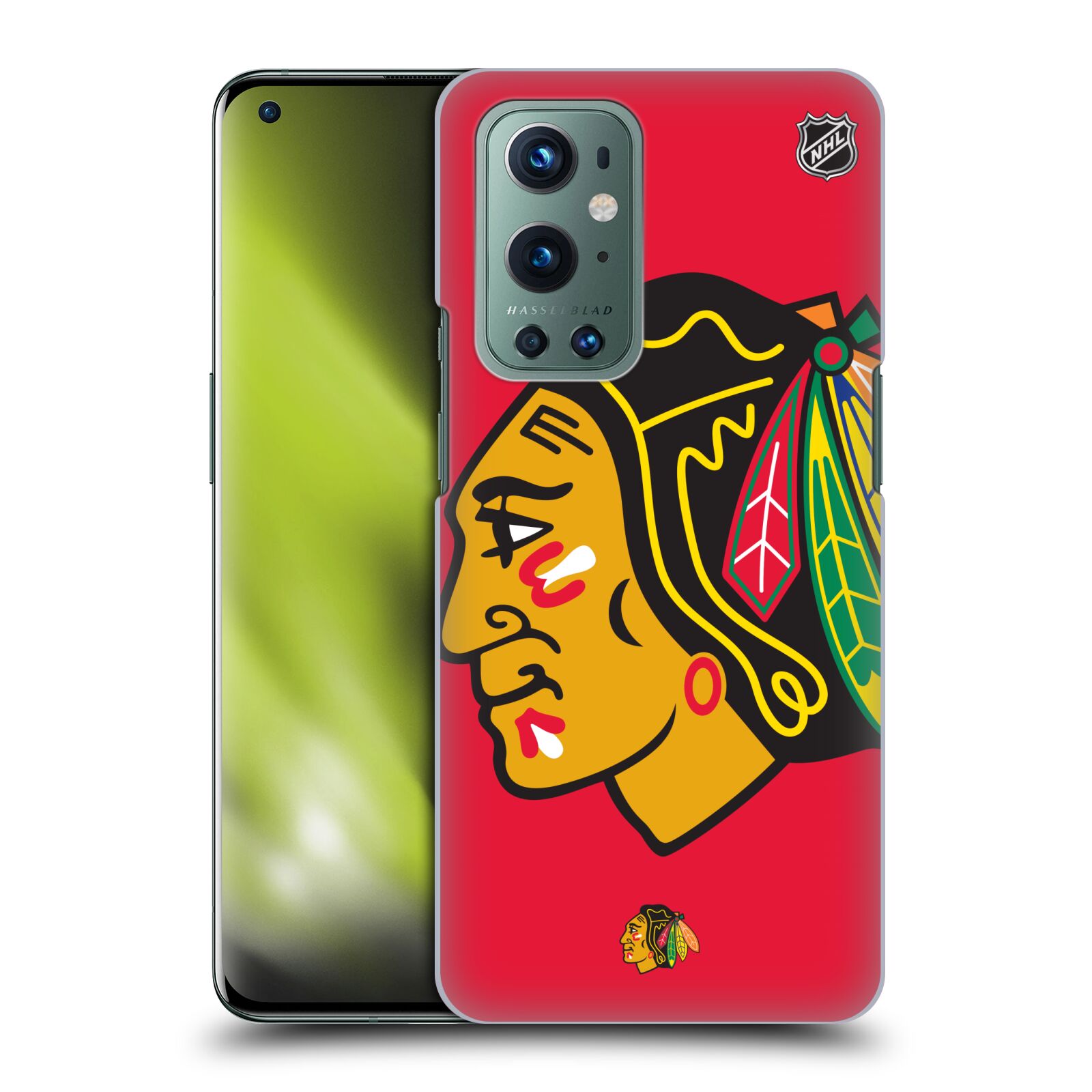 Pouzdro na mobil OnePlus 9 - HEAD CASE - Hokej NHL - Chicago Blackhawks - Velký znak