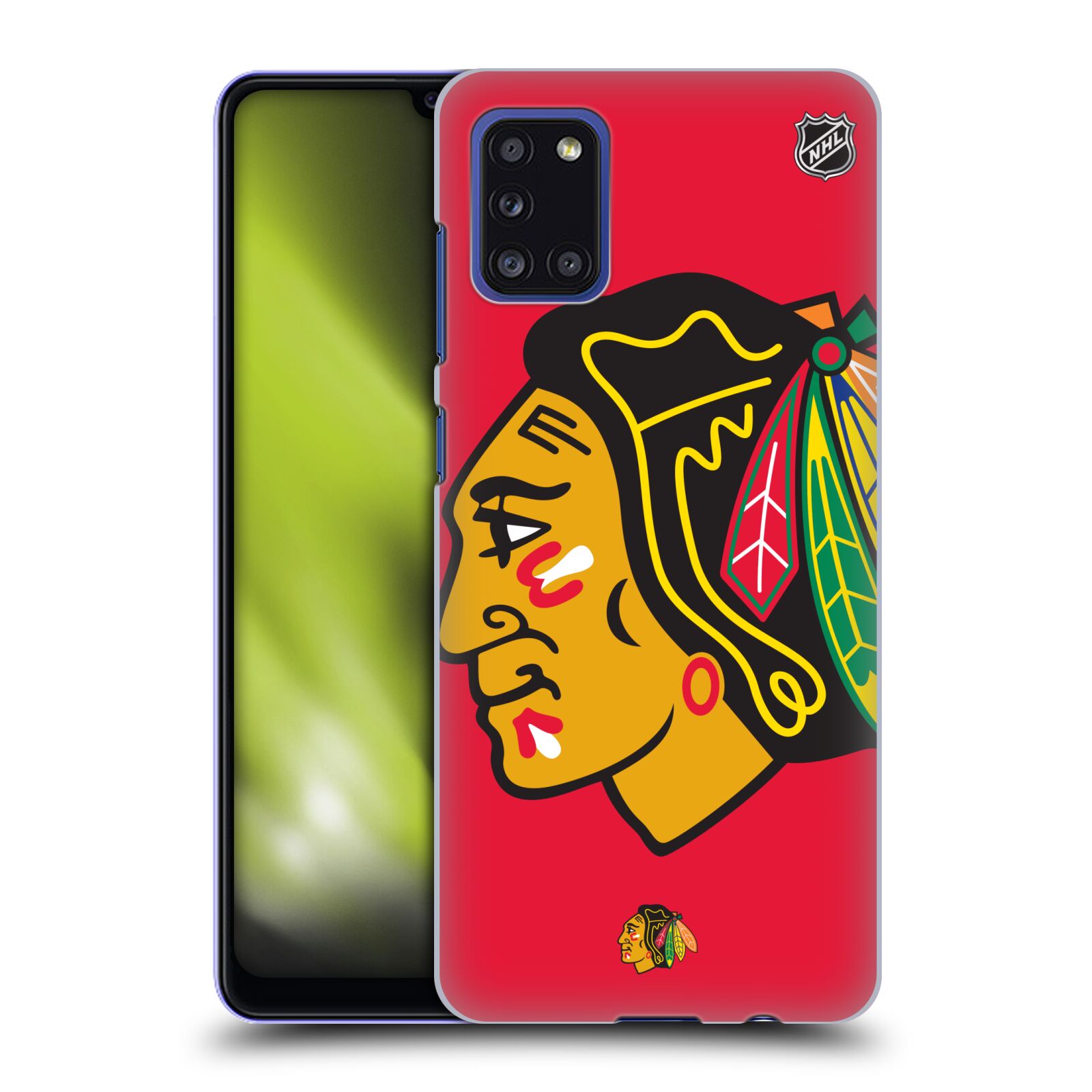 Pouzdro na mobil Samsung Galaxy A31 - HEAD CASE - Hokej NHL - Chicago Blackhawks - Velký znak