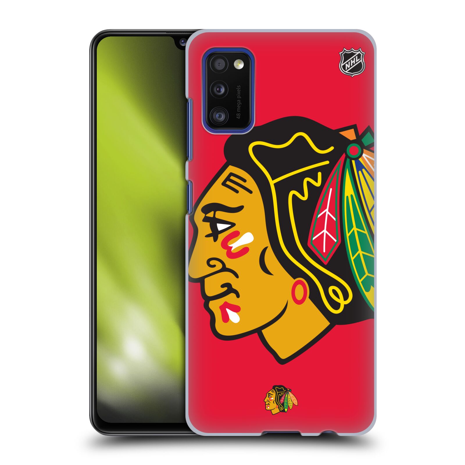 Pouzdro na mobil Samsung Galaxy A41 - HEAD CASE - Hokej NHL - Chicago Blackhawks - Velký znak