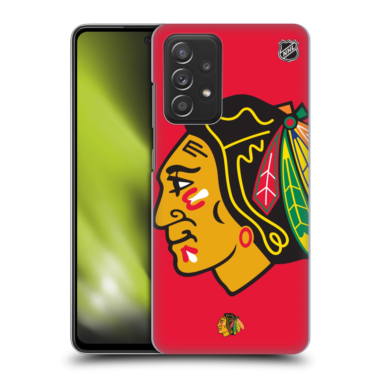 Pouzdro na mobil Samsung Galaxy A52 / A52 5G / A52s 5G - HEAD CASE - Hokej NHL - Chicago Blackhawks - Velký znak