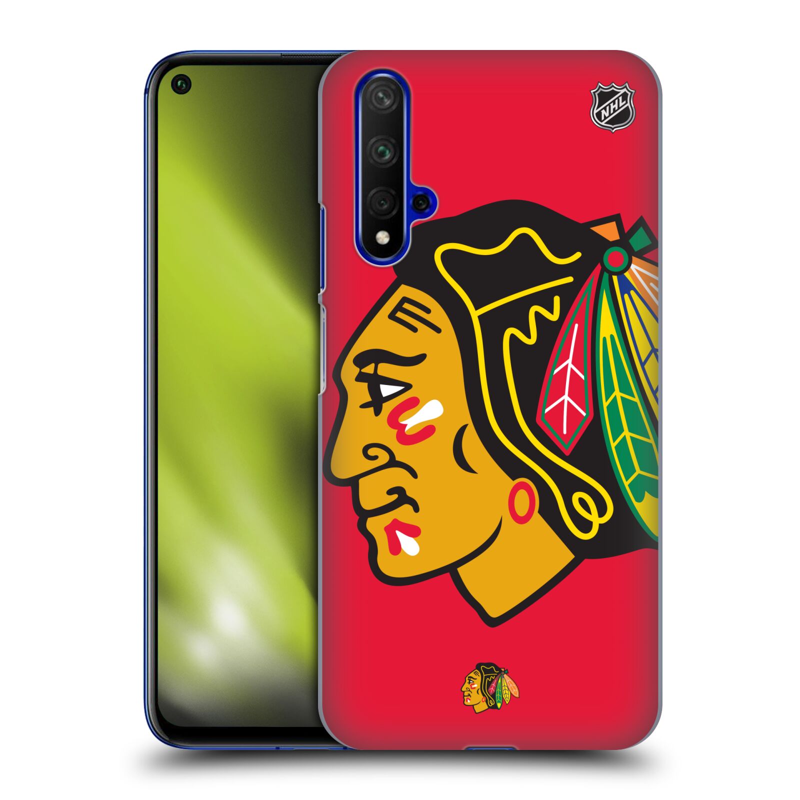Pouzdro na mobil HONOR 20 - HEAD CASE - Hokej NHL - Chicago Blackhawks - Velký znak
