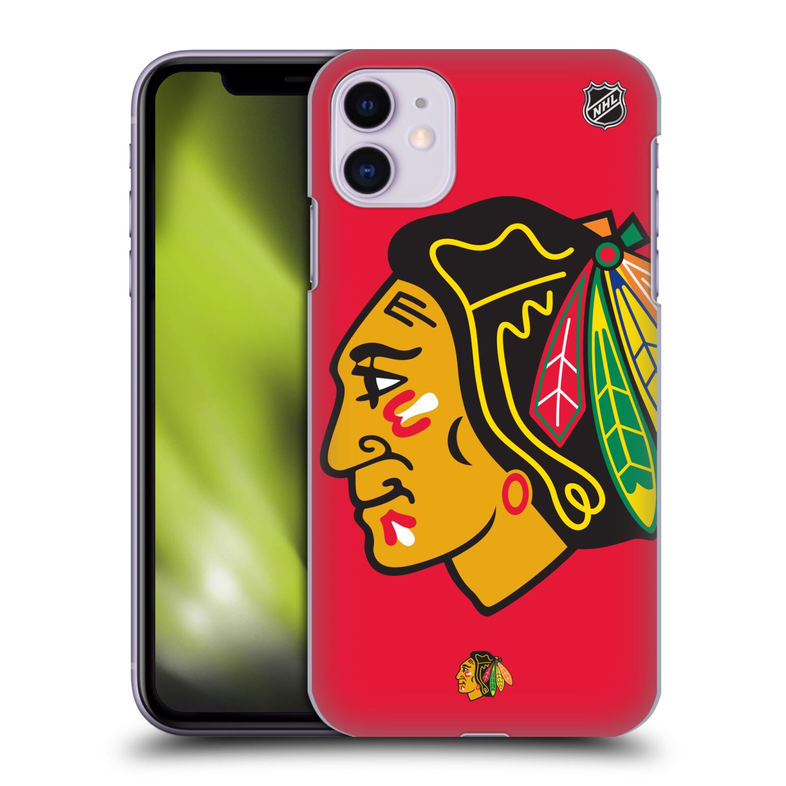 Pouzdro na mobil Apple Iphone 11 - HEAD CASE - Hokej NHL - Chicago Blackhawks - Velký znak