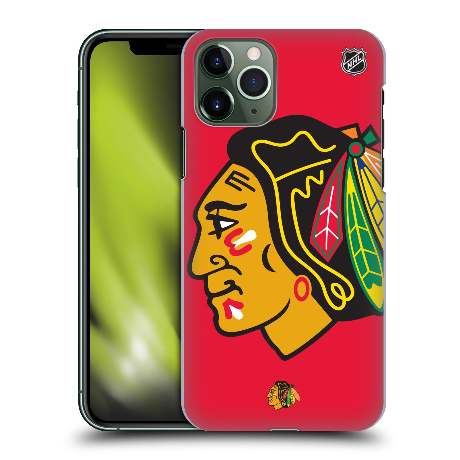 Pouzdro na mobil Apple Iphone 11 PRO - HEAD CASE - Hokej NHL - Chicago Blackhawks - Velký znak