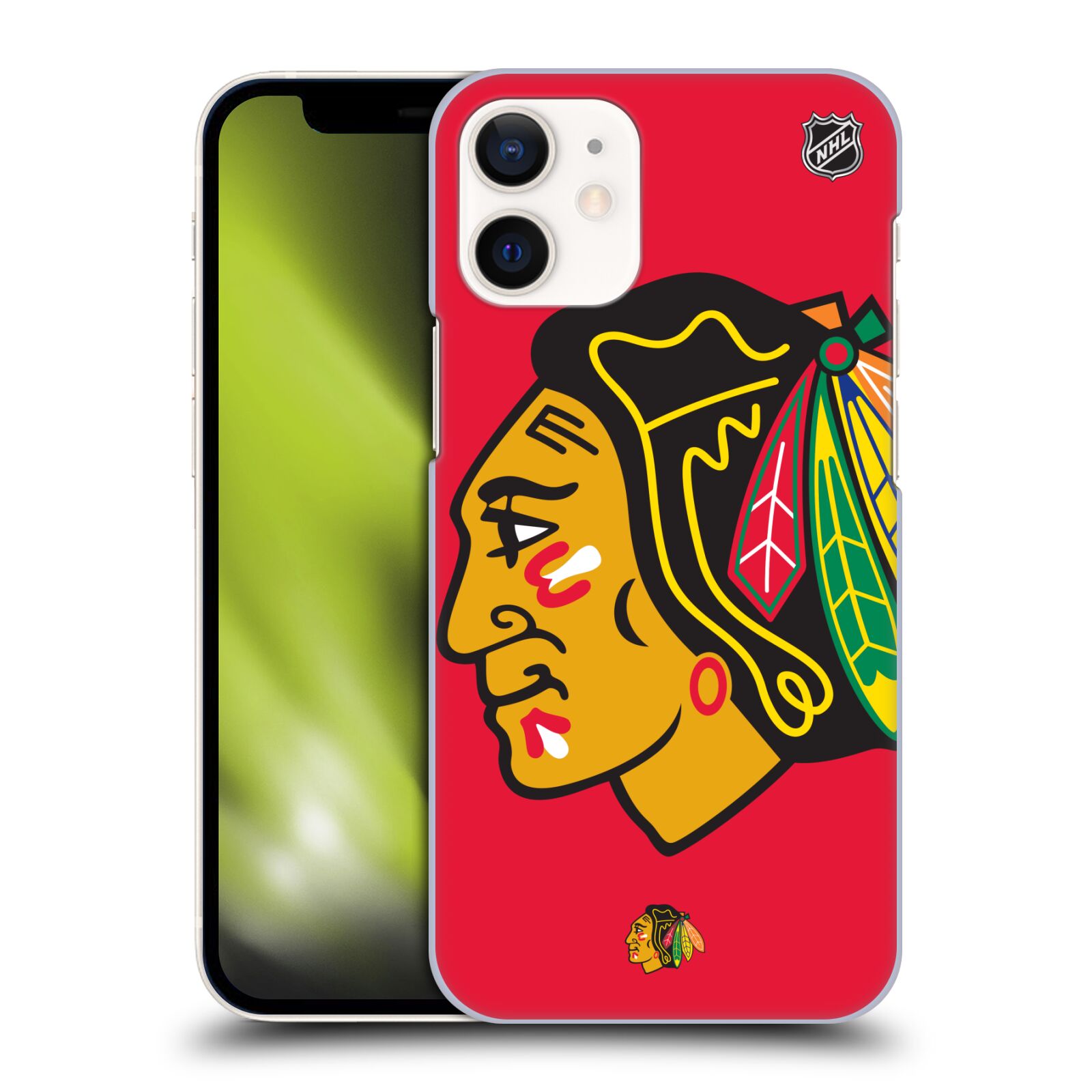 Pouzdro na mobil Apple Iphone 12 MINI - HEAD CASE - Hokej NHL - Chicago Blackhawks - Velký znak
