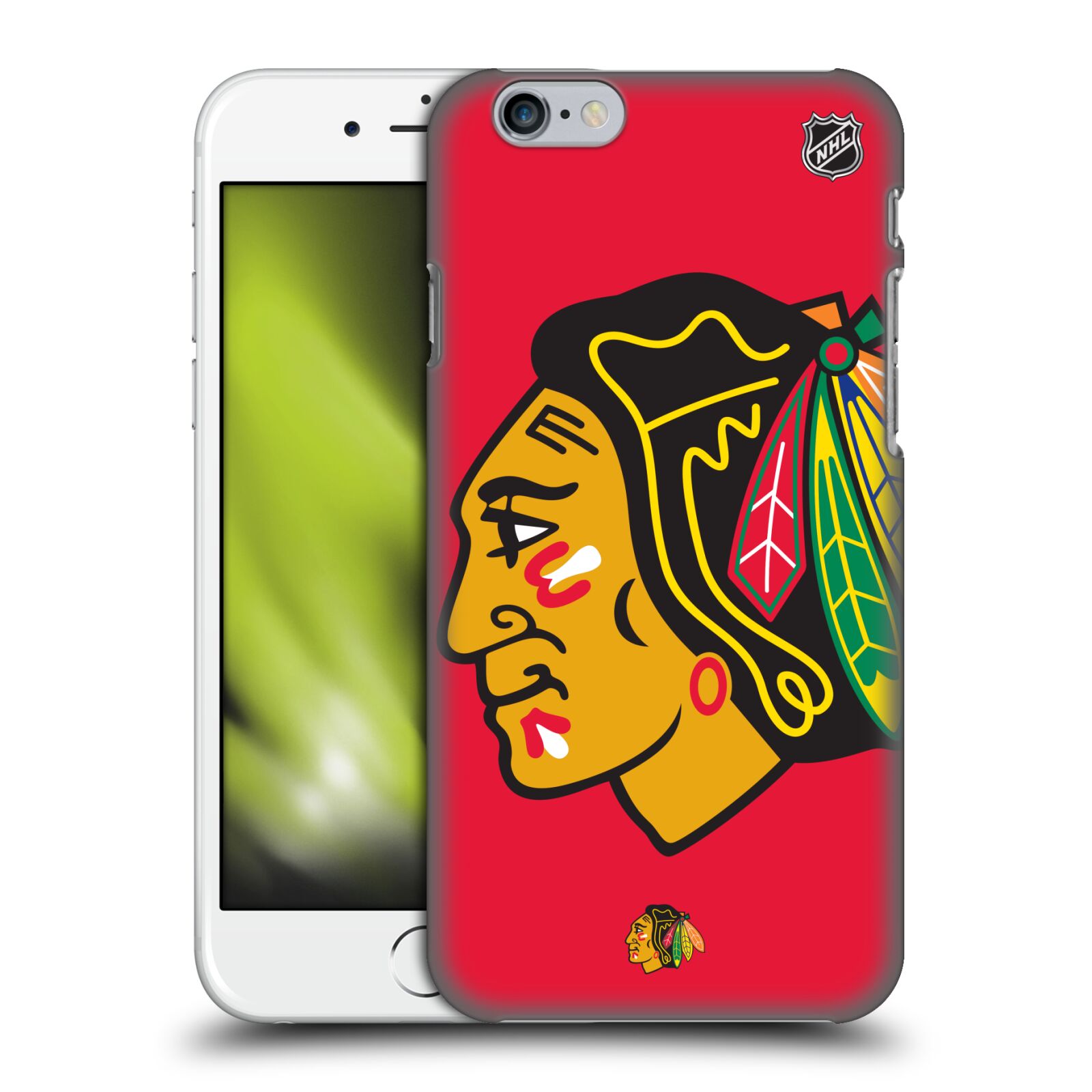 Pouzdro na mobil Apple Iphone 6/6S - HEAD CASE - Hokej NHL - Chicago Blackhawks - Velký znak