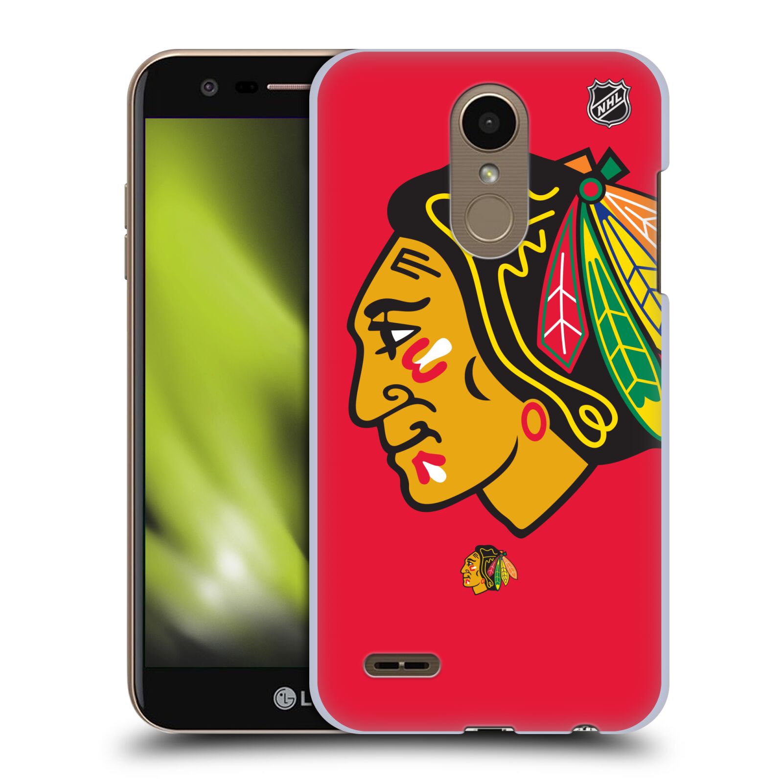 Pouzdro na mobil LG K10 2018 - HEAD CASE - Hokej NHL - Chicago Blackhawks - Velký znak
